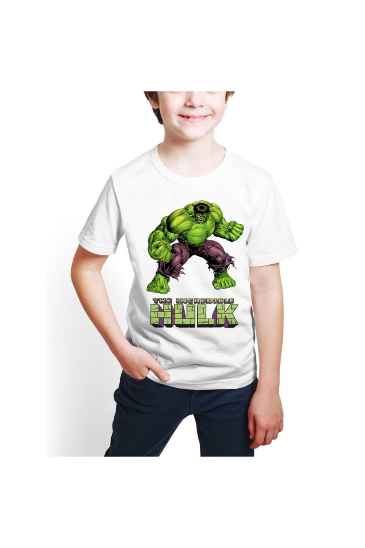 Genel Markalar Marvel Inanılmaz Hulk Dijital Baskılı Çocuk Tişört D04