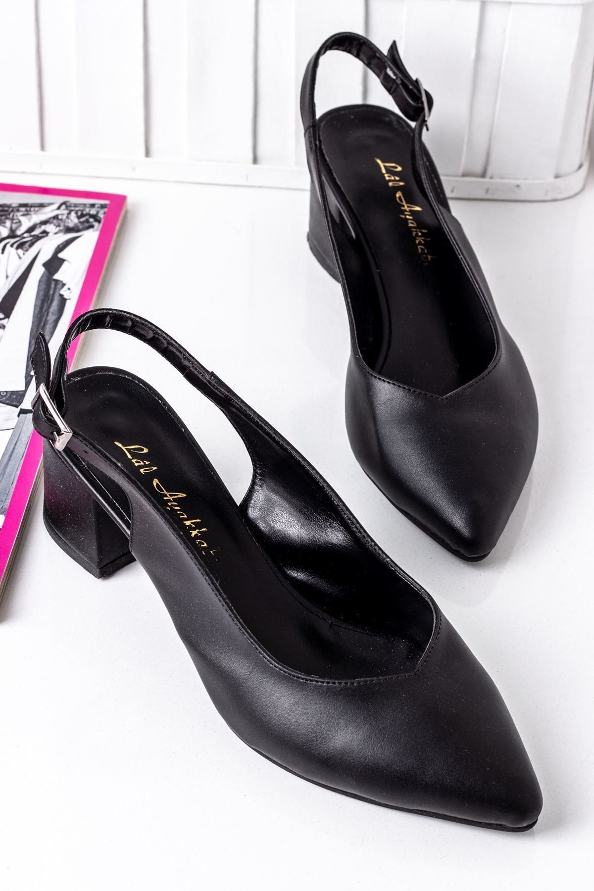 LAL SHOES & BAGS 5 Cm Topuklu Bayan Topuklu Ayakkabı-siyah