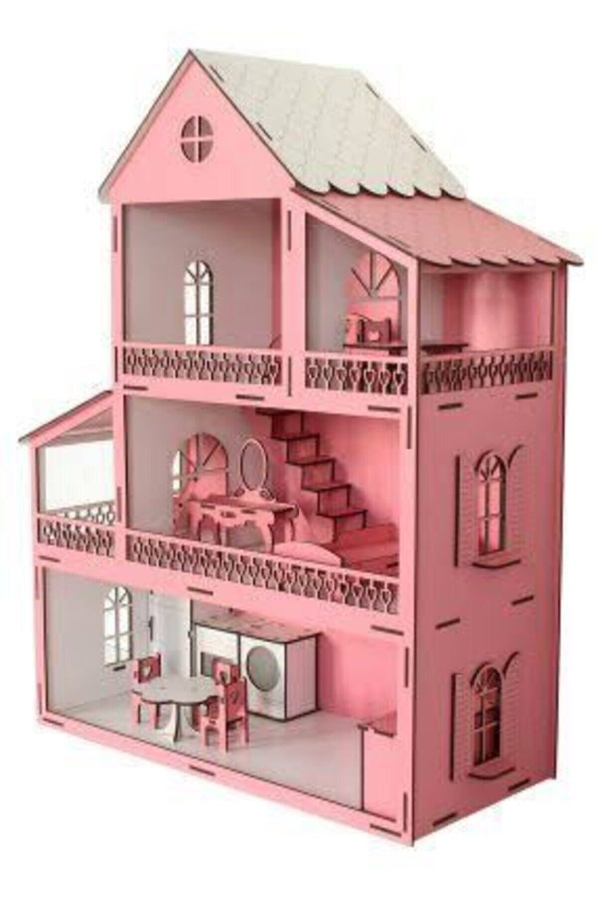 ahsapevv Barbie Oyun Evi 15 Adet Mobilyalı