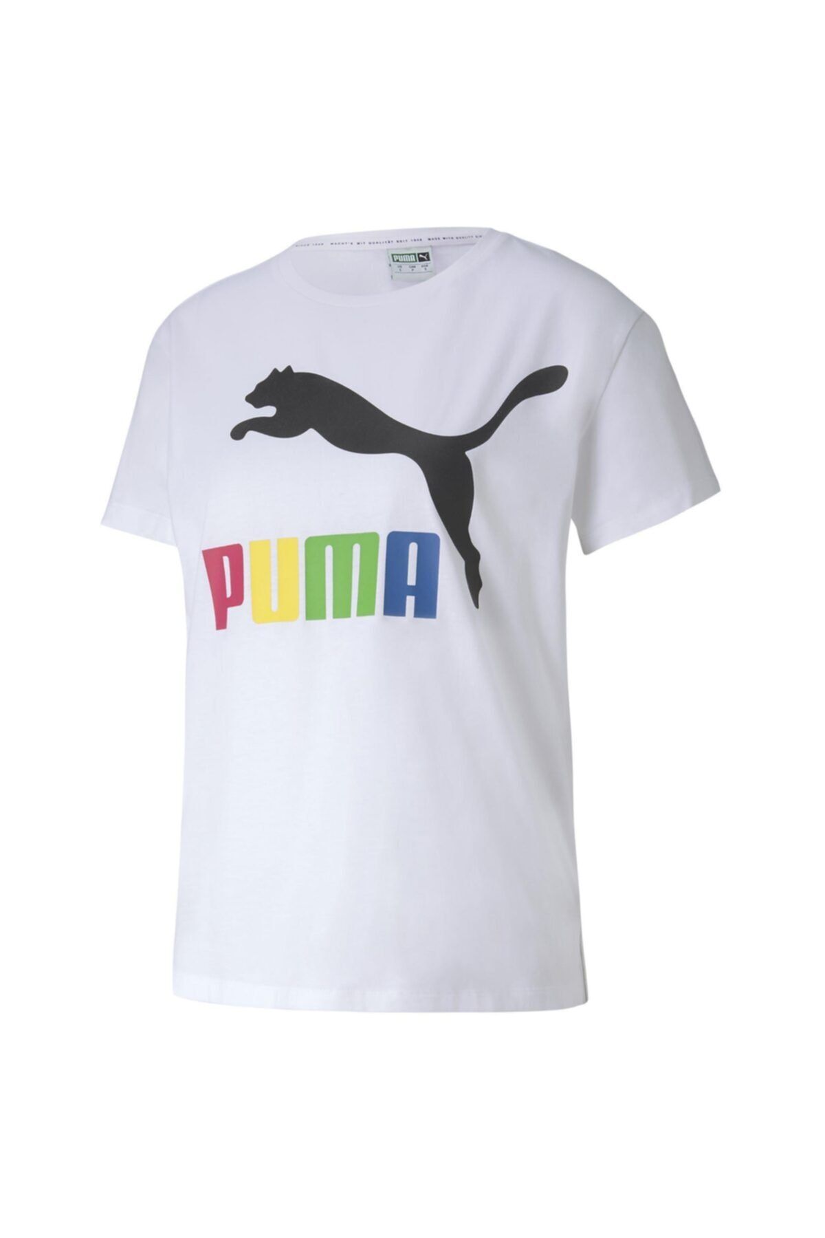 Puma CLASSICS LOGO Beyaz Kadın T-Shirt 100547629