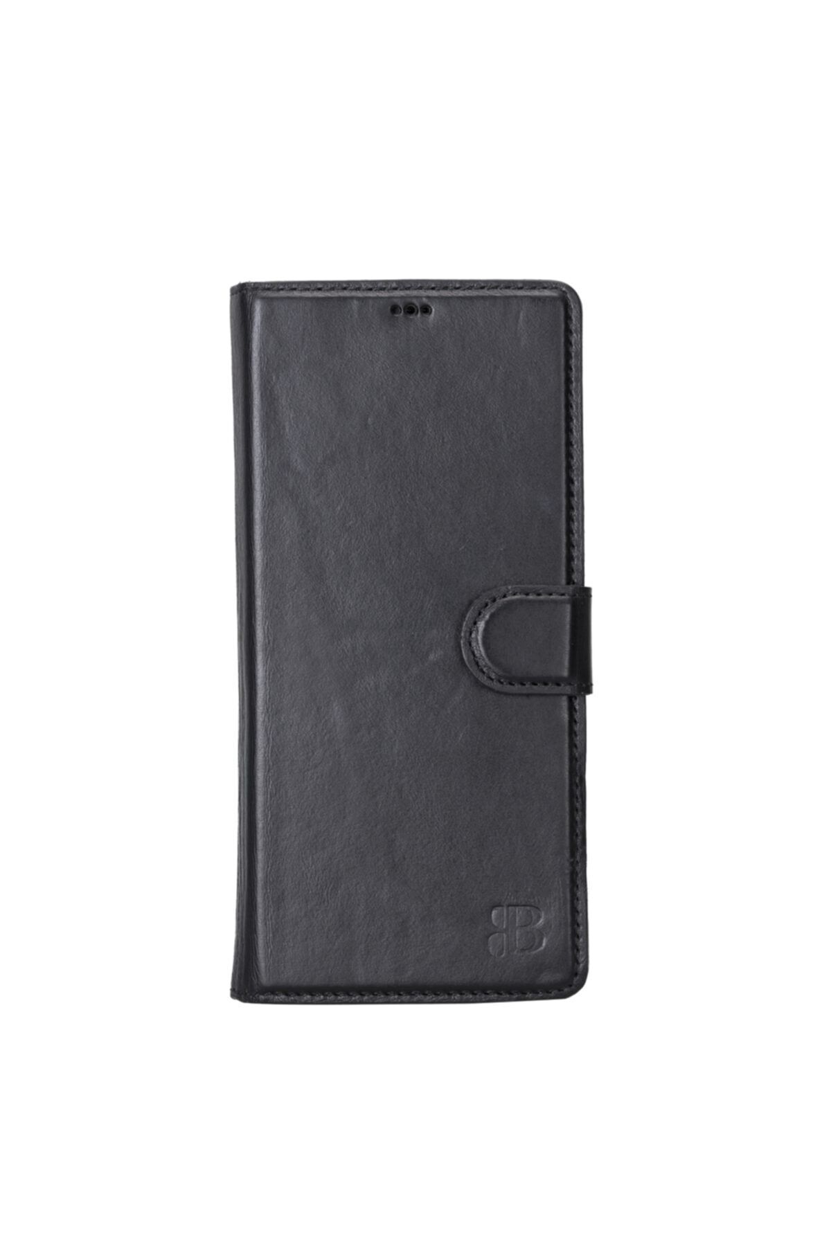 Burkley Samsung Galaxy Note 8 Uyumlu  Siyah Deri Cüzdan Telefon Kılıfı
