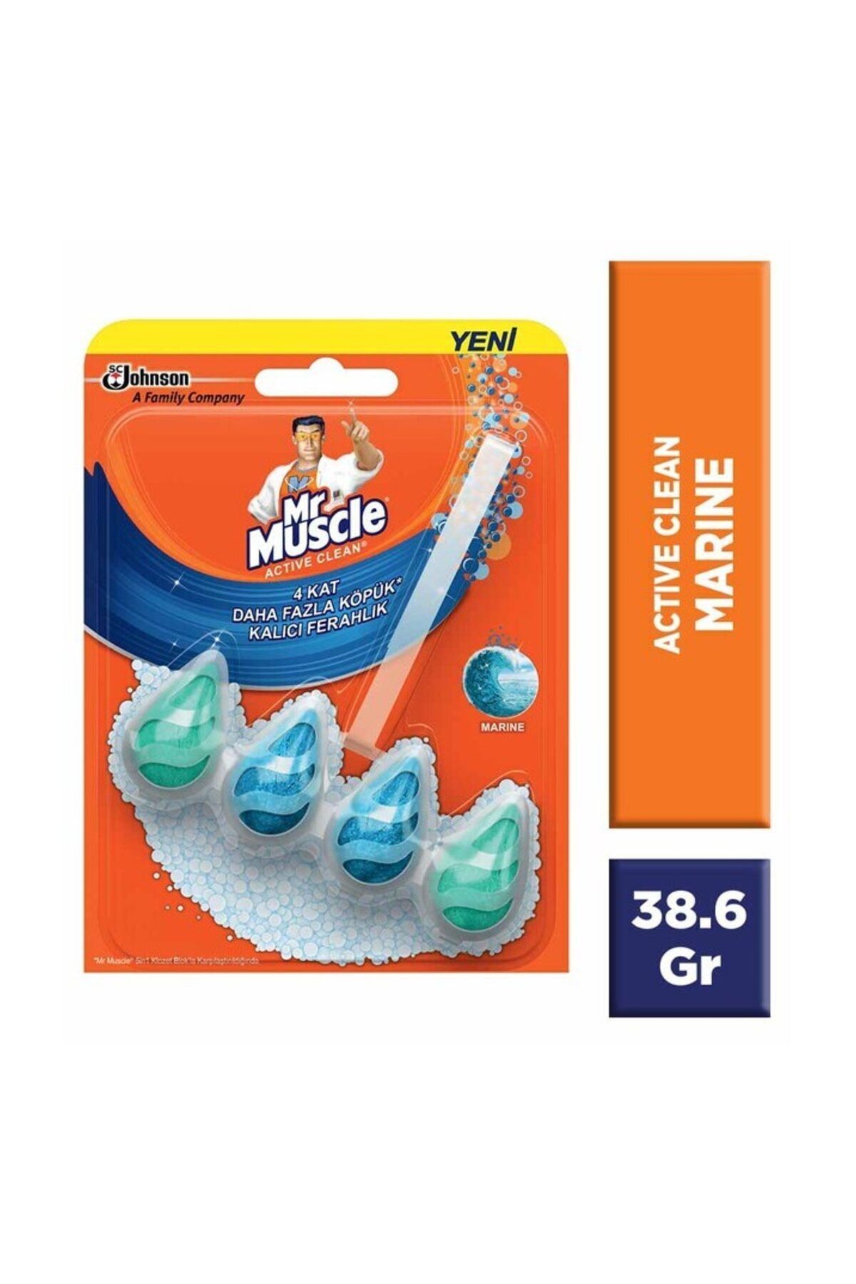 Mr. Muscle Active Clean Klozet Blok Tuvalet Temizleyici Marine 38.6 g