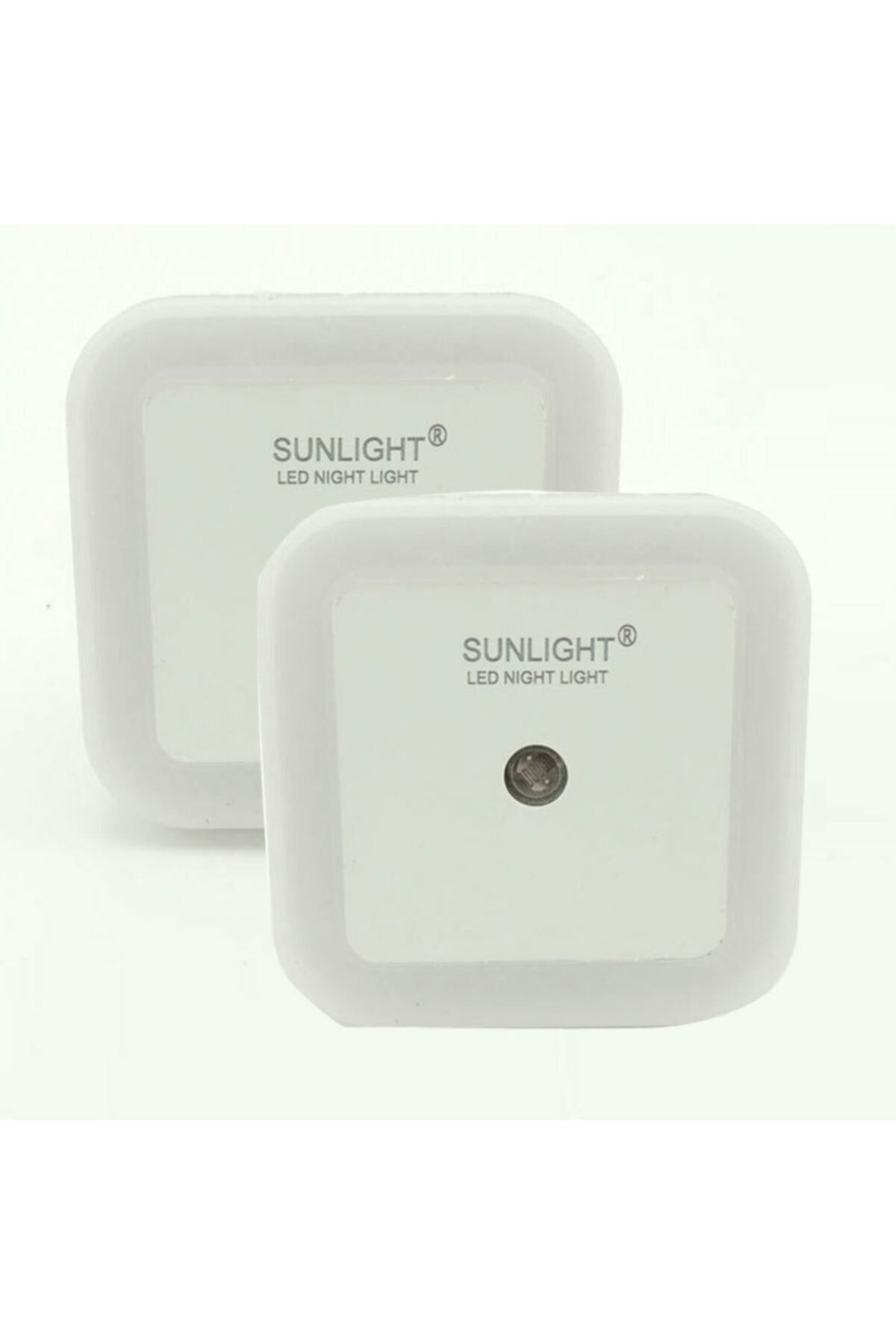 Sunlight Kare Led Gece Lambası 0,5w Işıklı Fişli Fotosel Sensörlü 2 Adet Beyaz