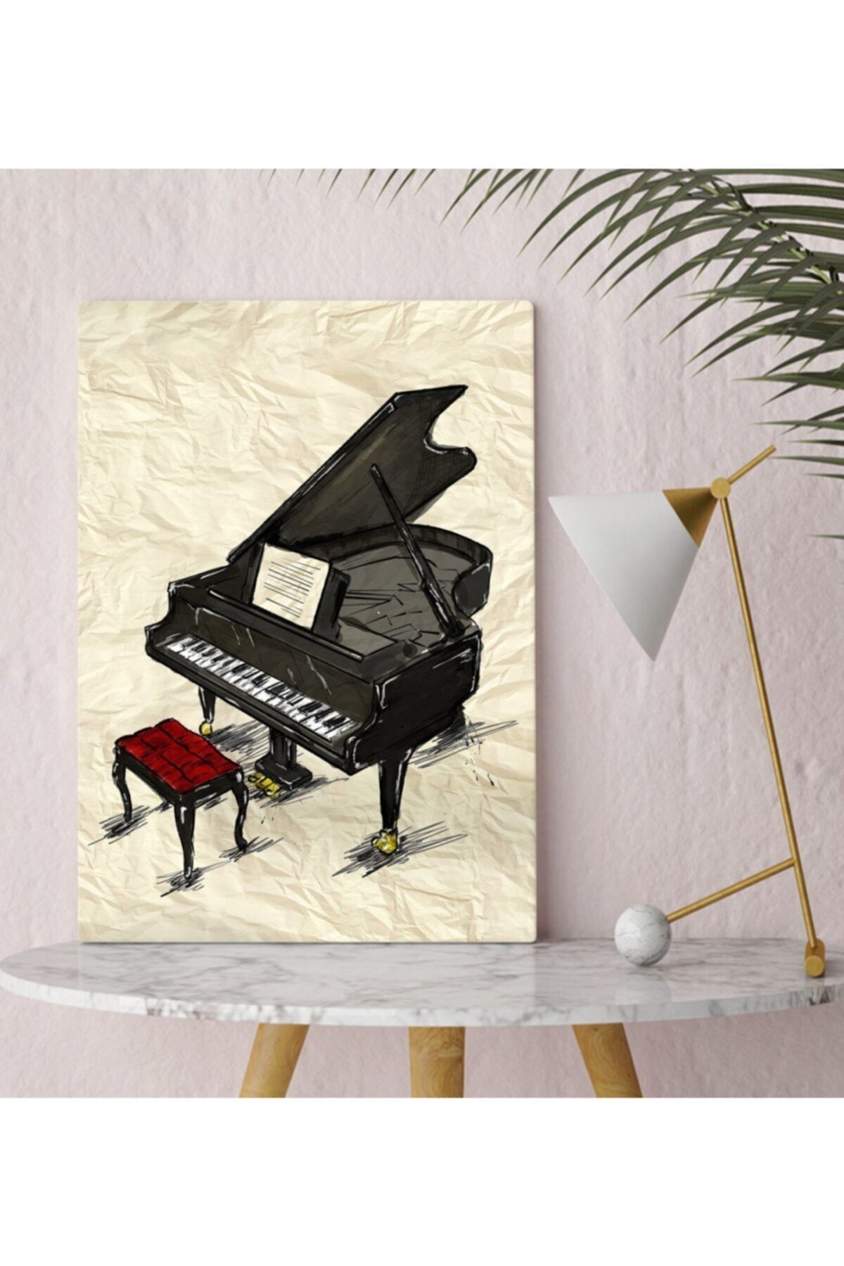 Bk Gift Gift Piyano Tasarımlı Kanvas Tablo 30x50cm-1