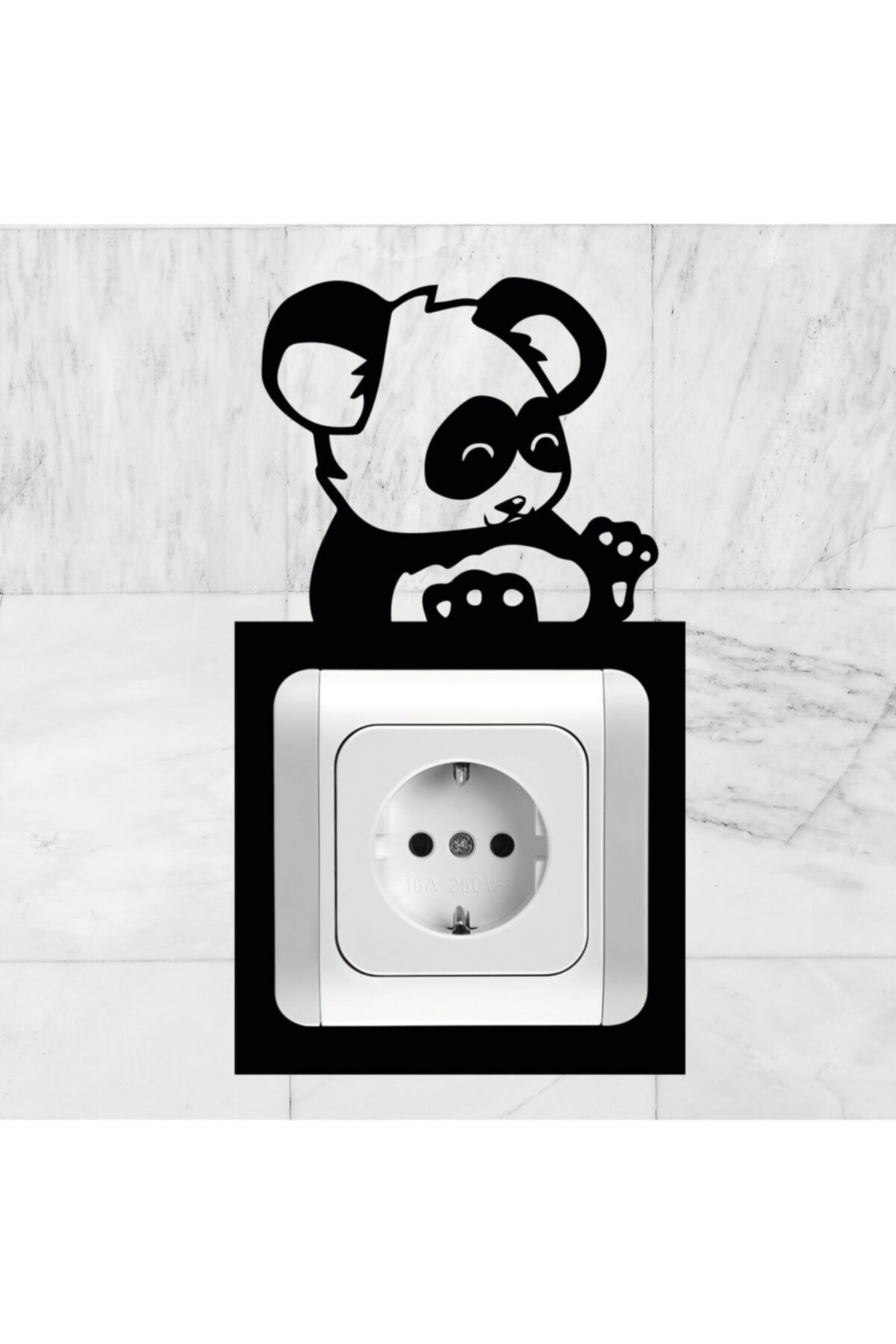 MİNAY HOME Sevimli Panda Priz / Anahtar Çerçeve Süsü- Dekoru ( Viko Marka- Iç Ölçüsü 8,2*8,5 Cm Dir )