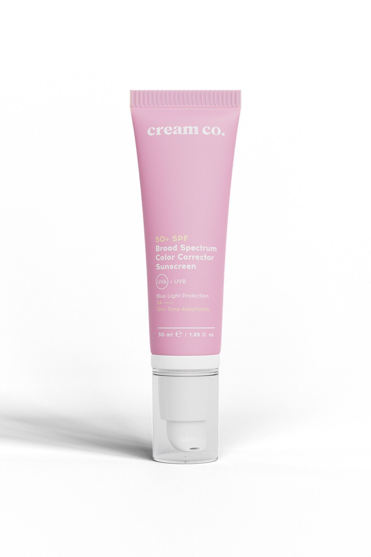 Cream Co. Leke Karşıtı Aydınlatıcı Cilt Tonu Eşitleyici Renkli CC Yüz Güneş Kremi SPF 50+ Tüm Cilt Tipleri
