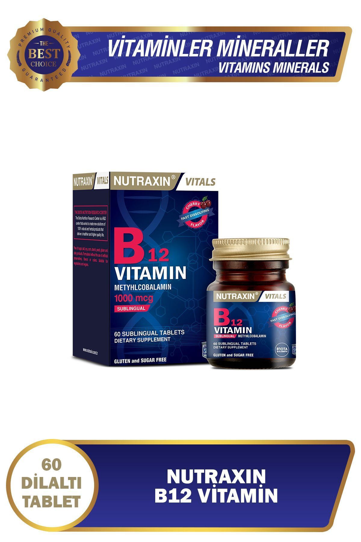 Nutraxin B12 Vitamini 1000 Mcg - Dil Altı Tableti