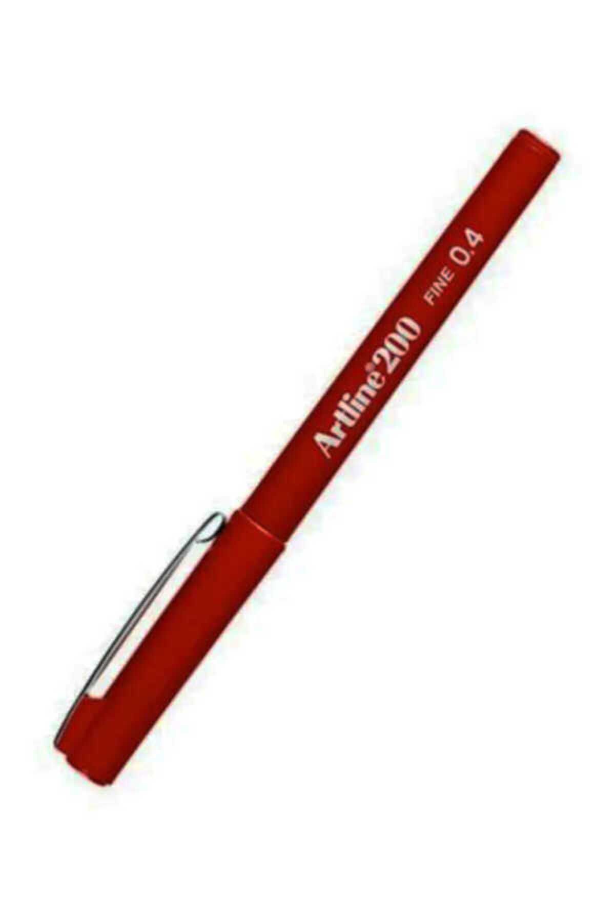 artline 200 Fineliner 0.4mm Keçe Uçlu Kalem Koyu Kırmızı