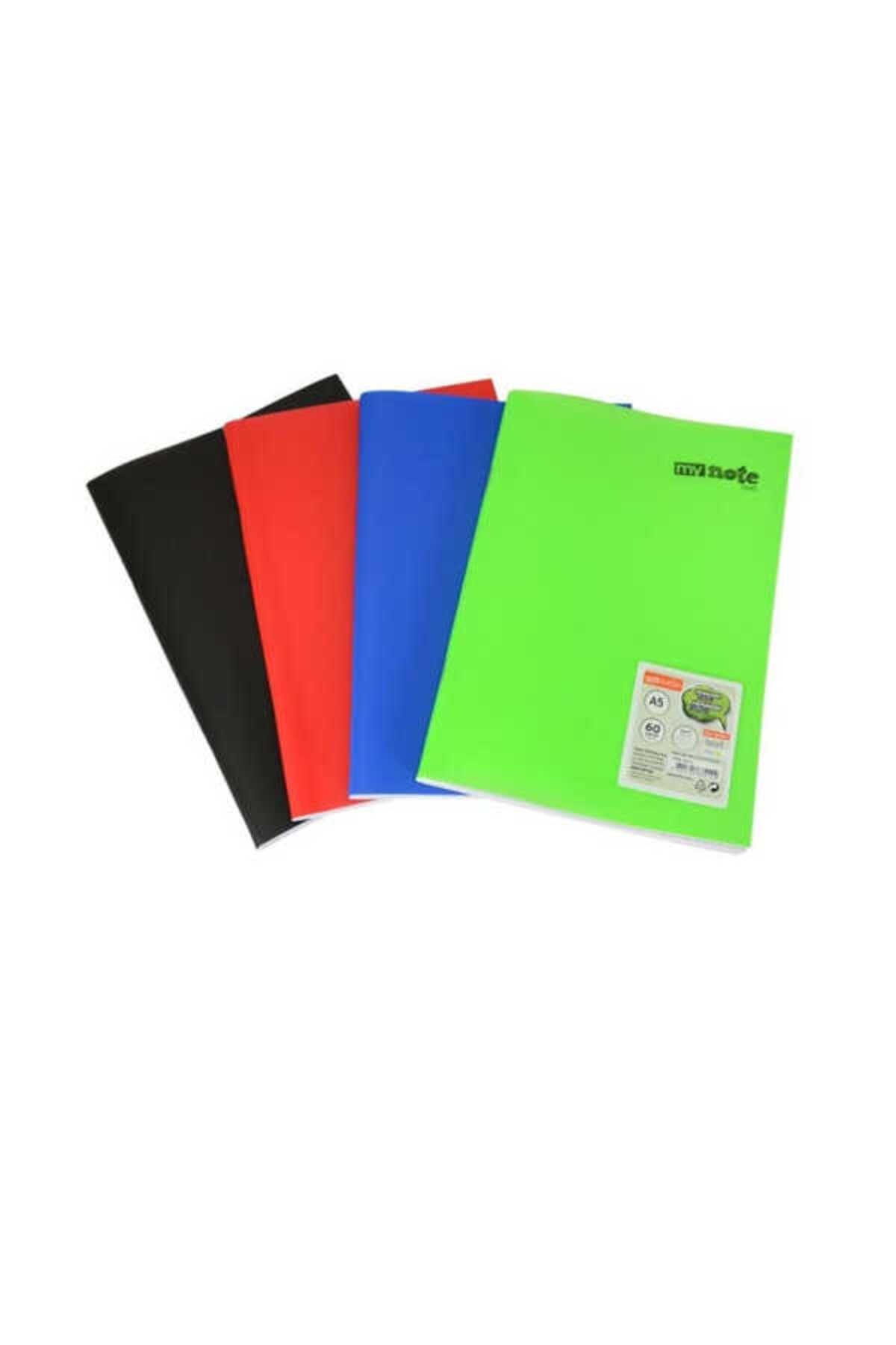 Mynote Text A5 60 Yaprak Kareli Plastik Neon Kapaklı Defter