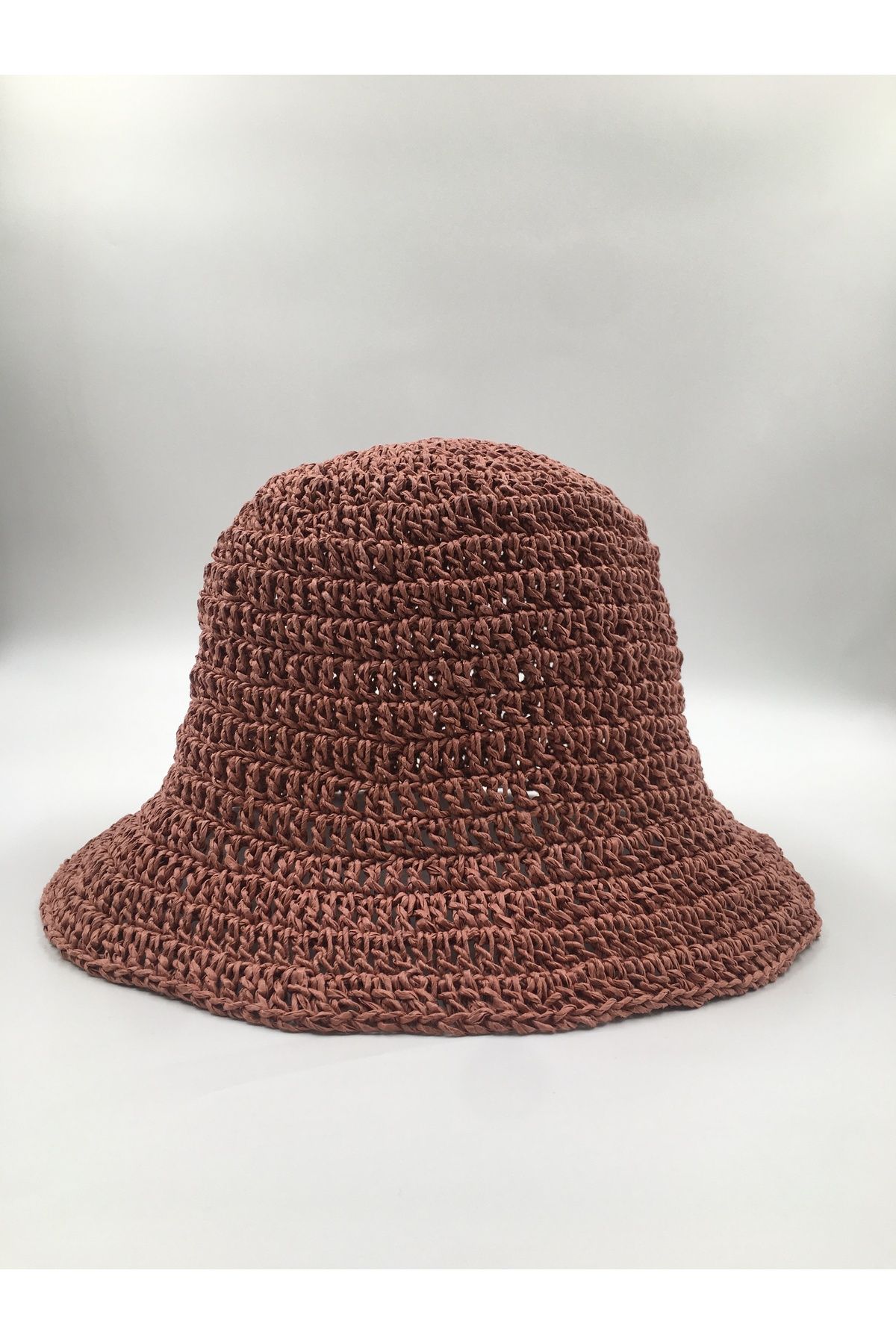 SİYAHMANİFESTOART El Yapımı Hasır Örme Bucket Şapka