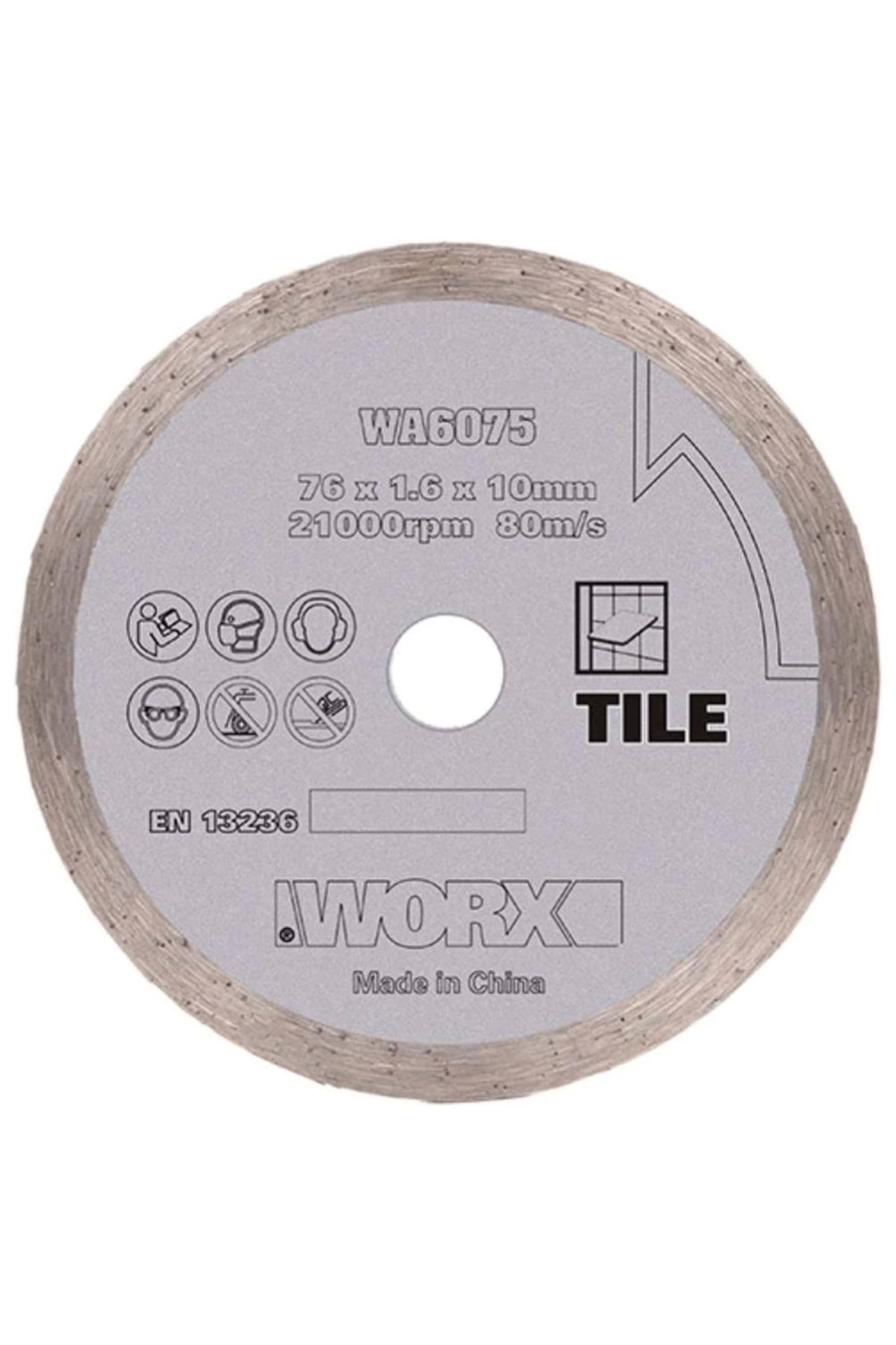 Worx Wa6075 Wx801 Için 76x10mm Fayans, Seramik, Mermer Elmas Kesme Diski