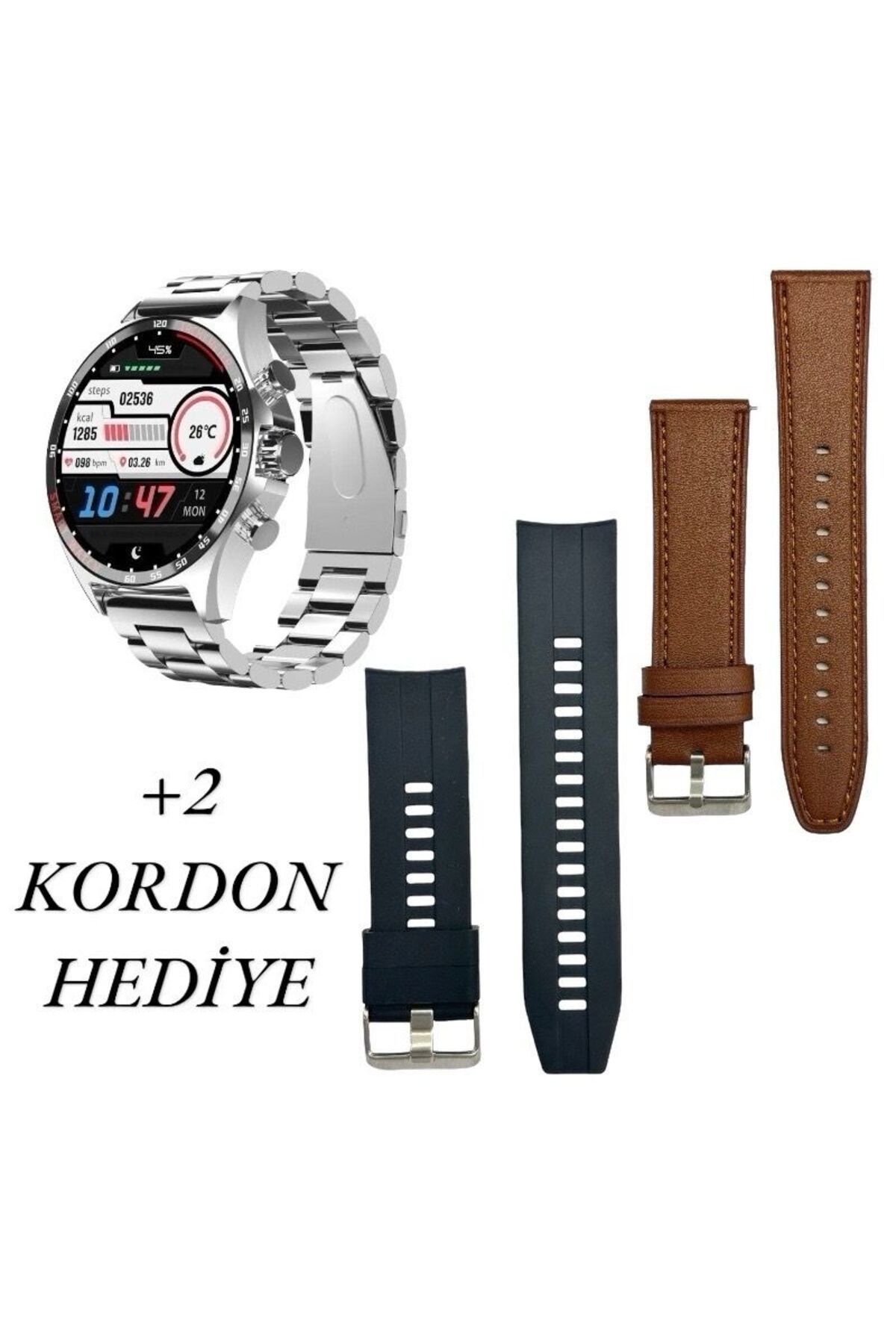 RabbitTech SK27 Business Amoled Ekran Metal / Deri / Silikon Kordonlu Watch 4 Pro Uyumlu Akıllı Saat