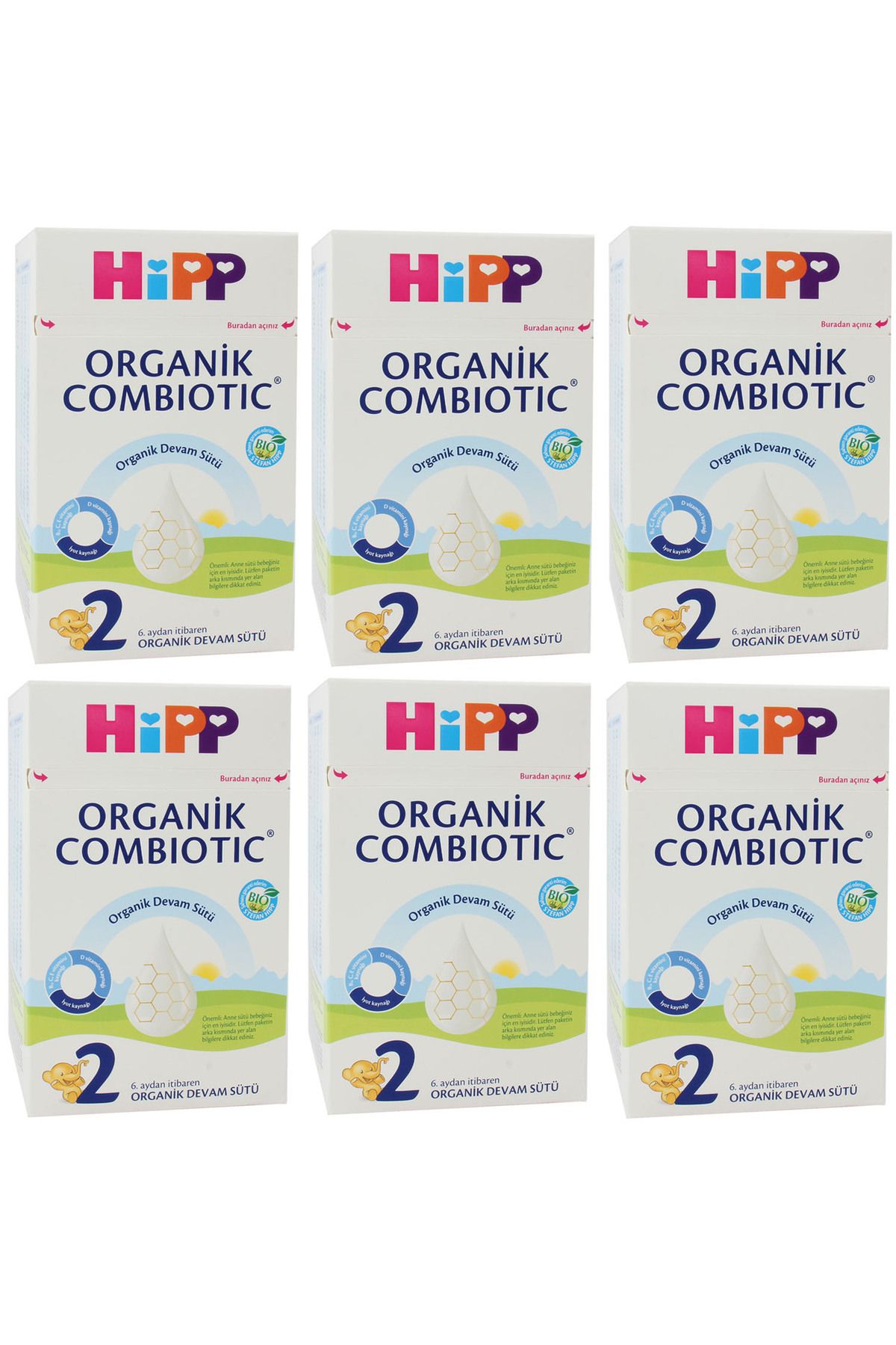 Hipp 2 Organik Combiotic Devam Sütü 800 gr 6 Adet