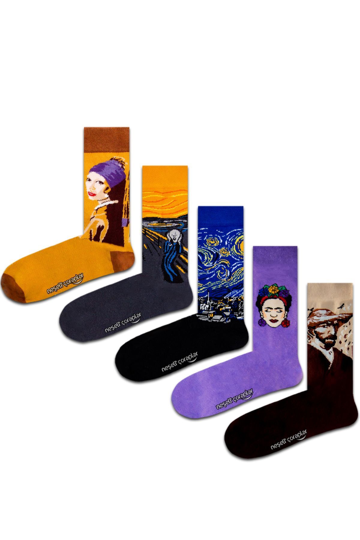Neşeli Çoraplar 5'li Sanat Renkli Çorap Set