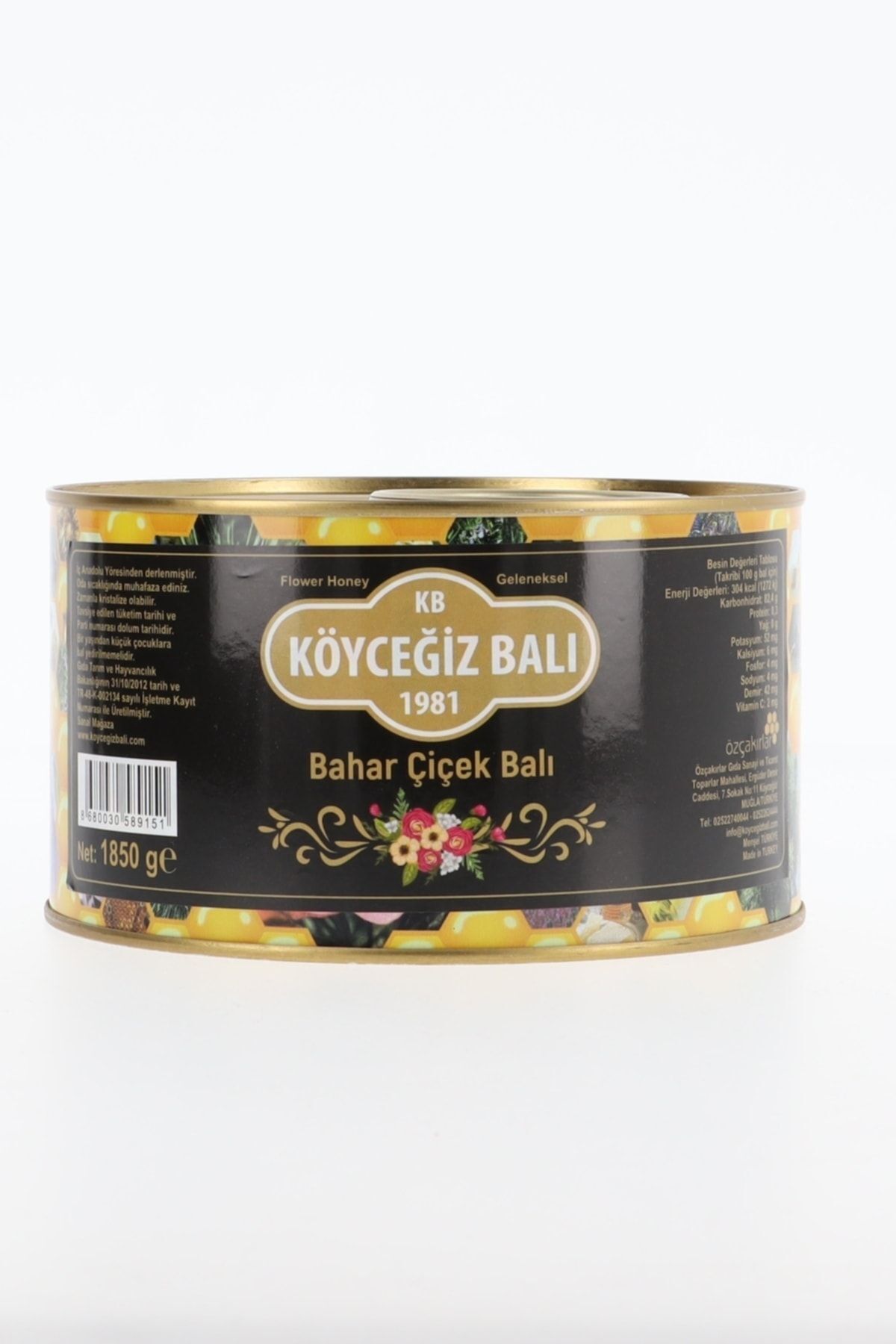 kb köyceğiz balı Bahar Çiçek Balı 1850 G Teneke