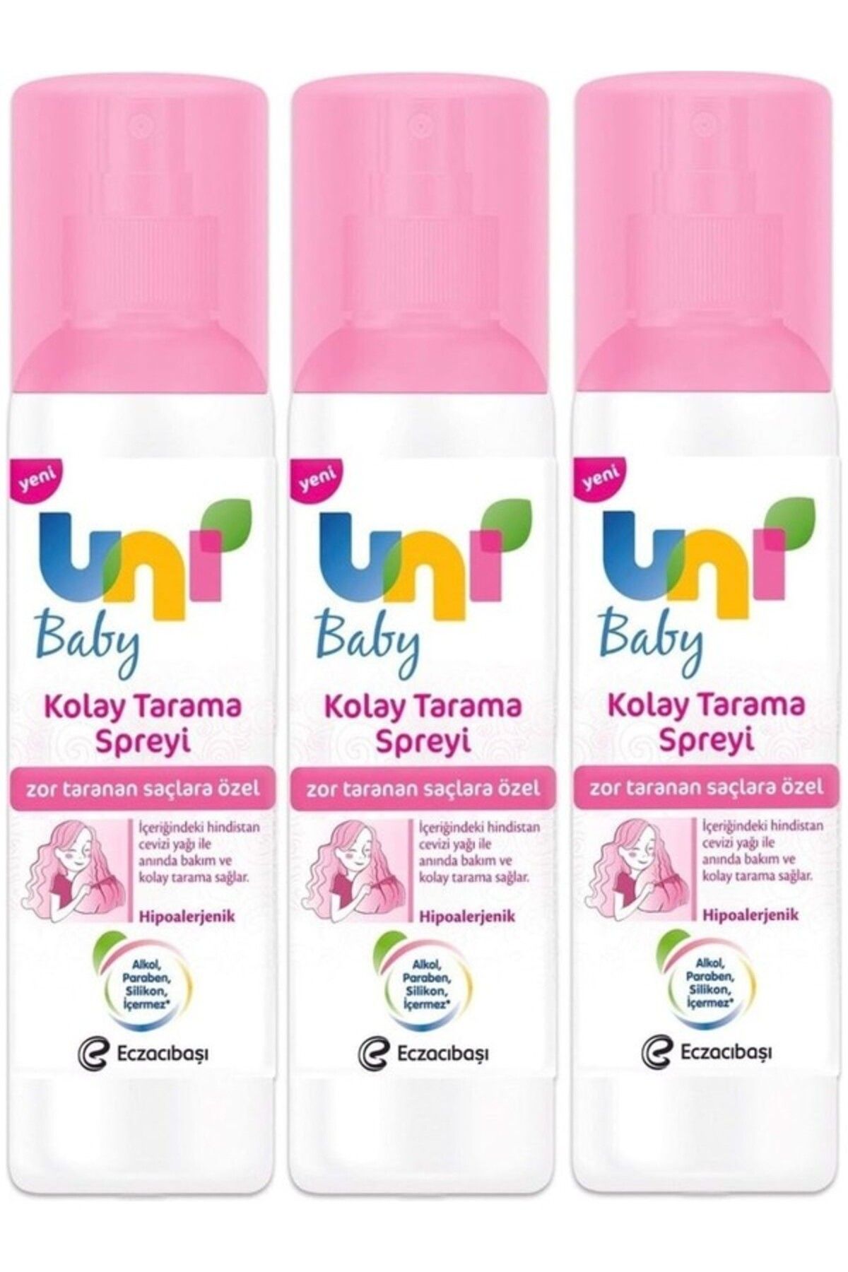 Uni Baby Kolay Tarama Saç Spreyi 200 ml (3 ADET)