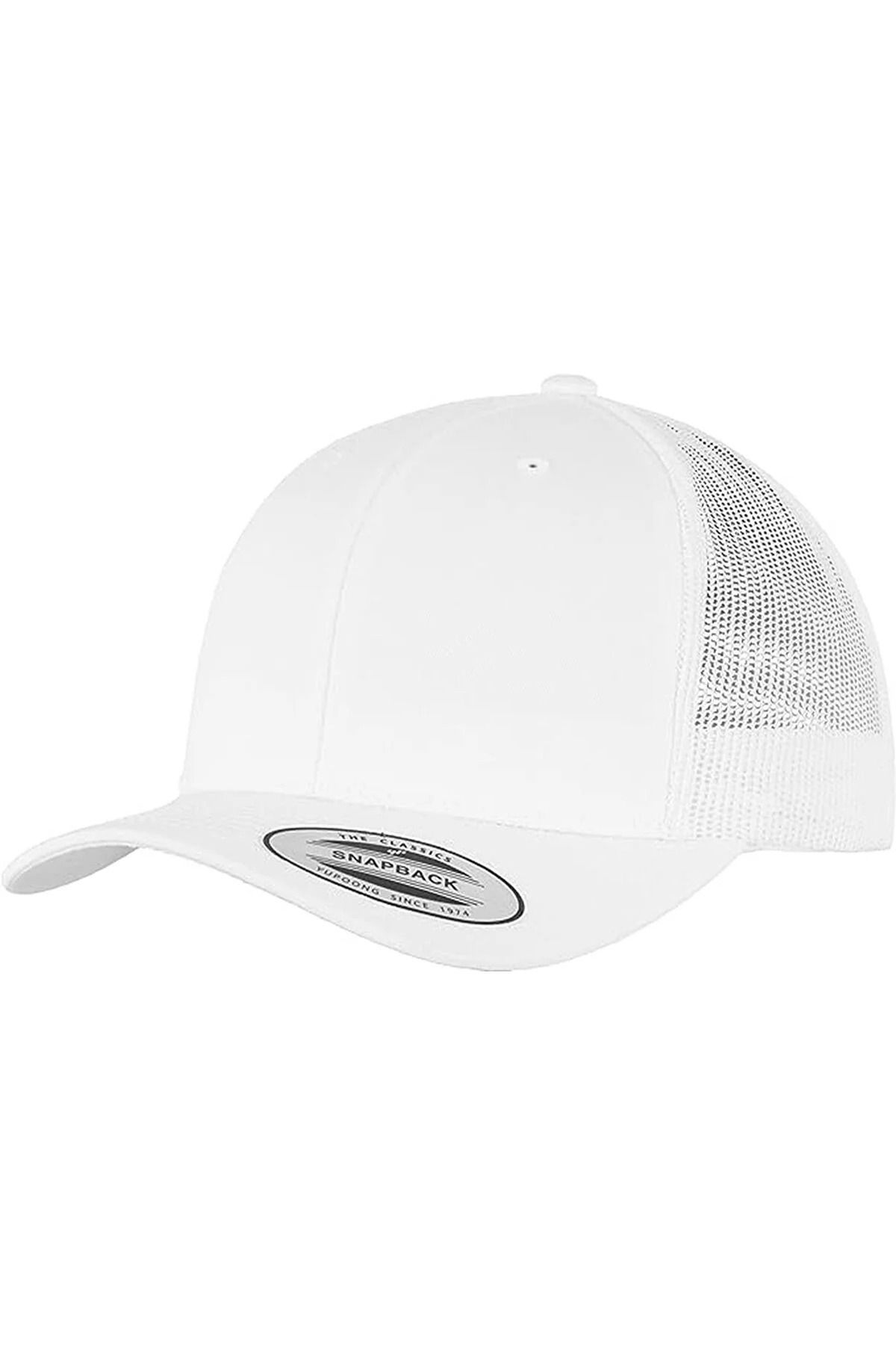 Tek Şapka Beyaz Yazlık Örme Düz Renk Arkası Ayarlanabilir Şapka (UNİSEX)