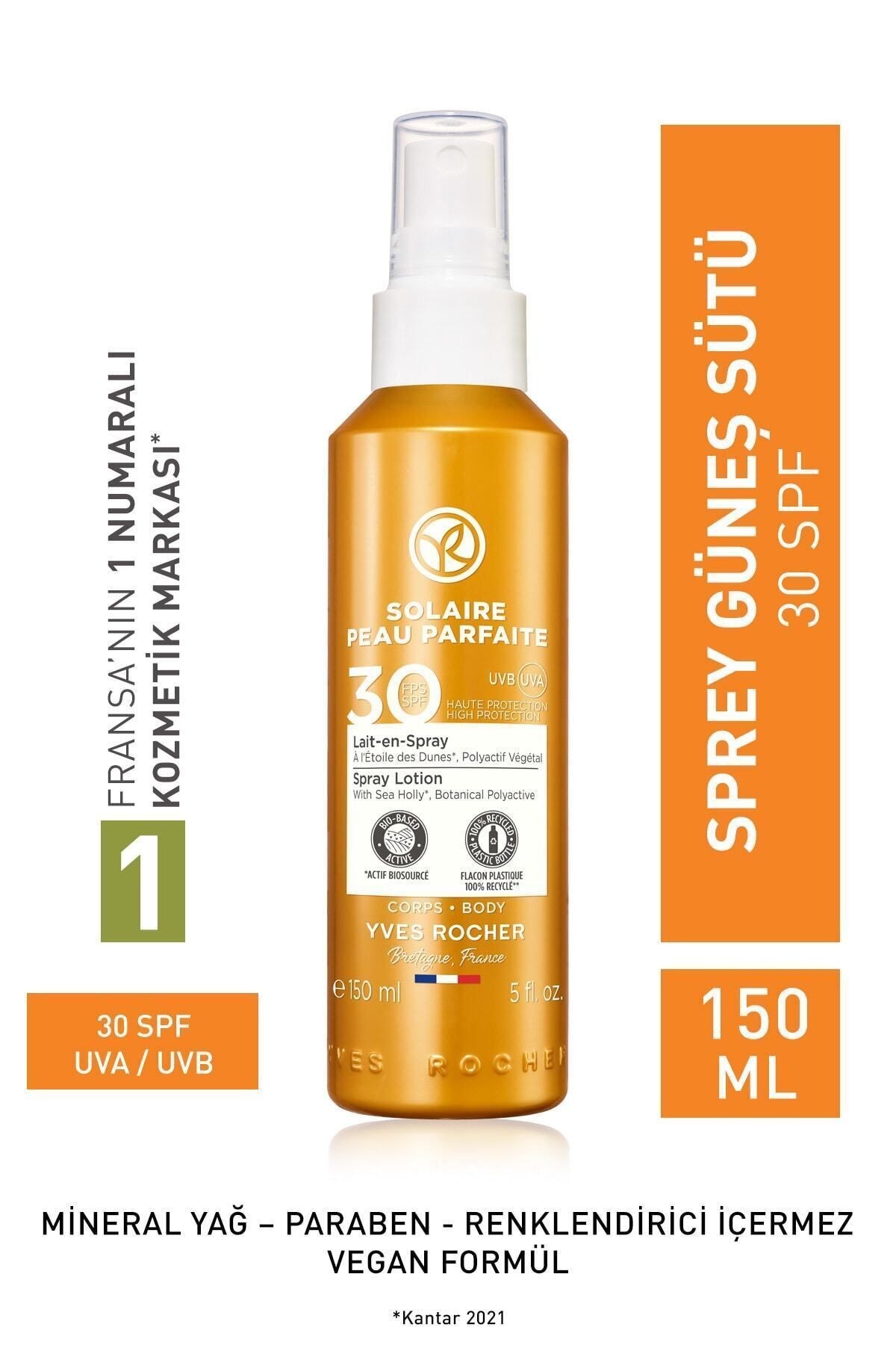 Yves Rocher Spf 30 Güneş Koruyucu Vücut Spreyi 150 ml / Şampuan Masaj Fırçası Hediyeli