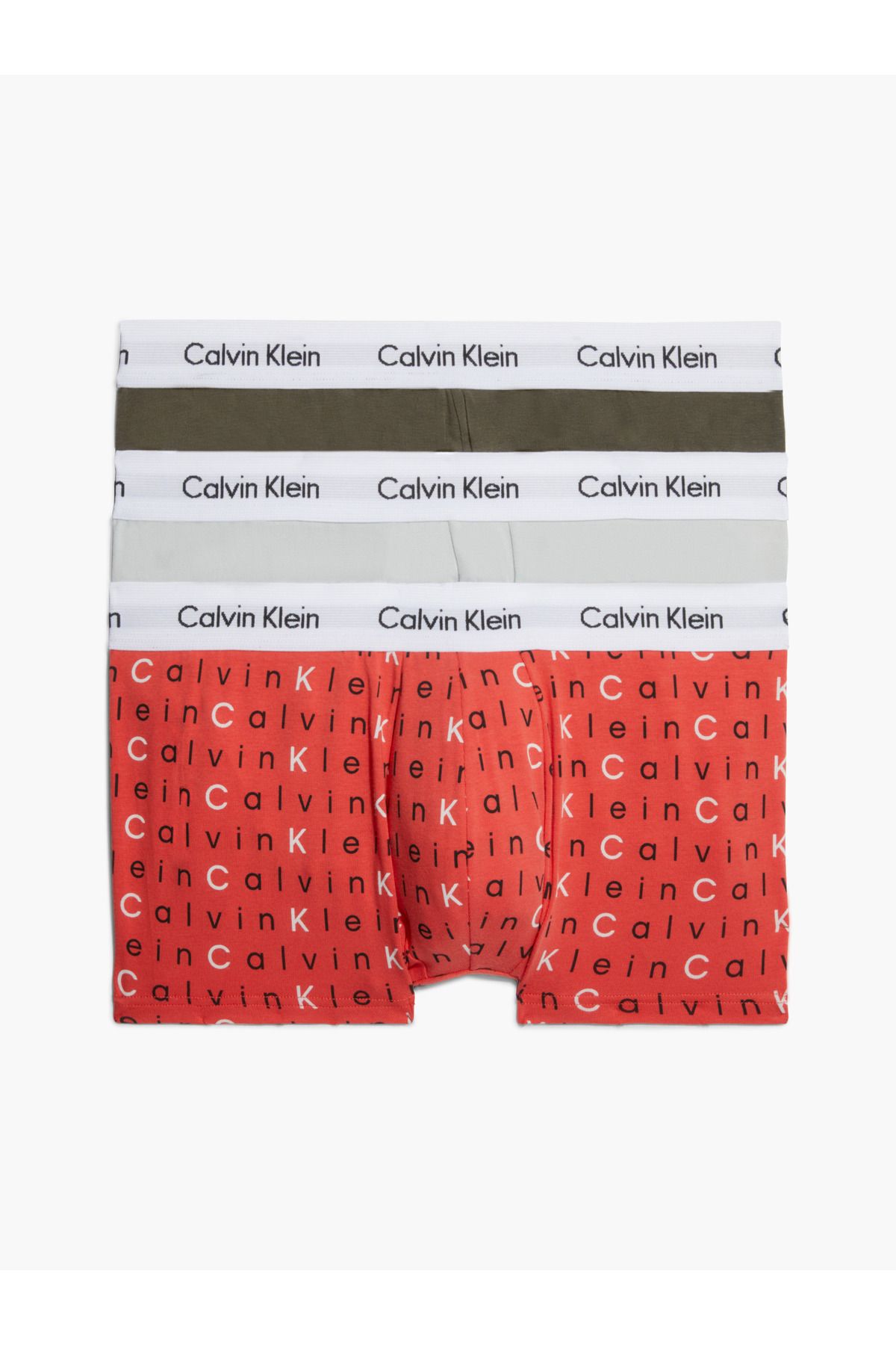 Calvin Klein Erkek Marka Logolu Elastik Bantlı Günlük Kullanıma Uygun Kırmızı-beyaz-yeşil Boxer U2664g-ca5
