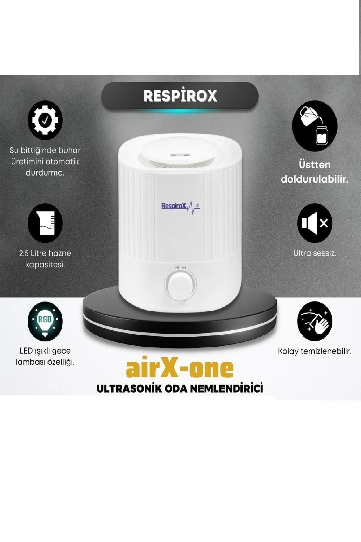 Respirox Airx-one Ultrasonik Soğuk Buhar Makinesi Oda Nemlendirici