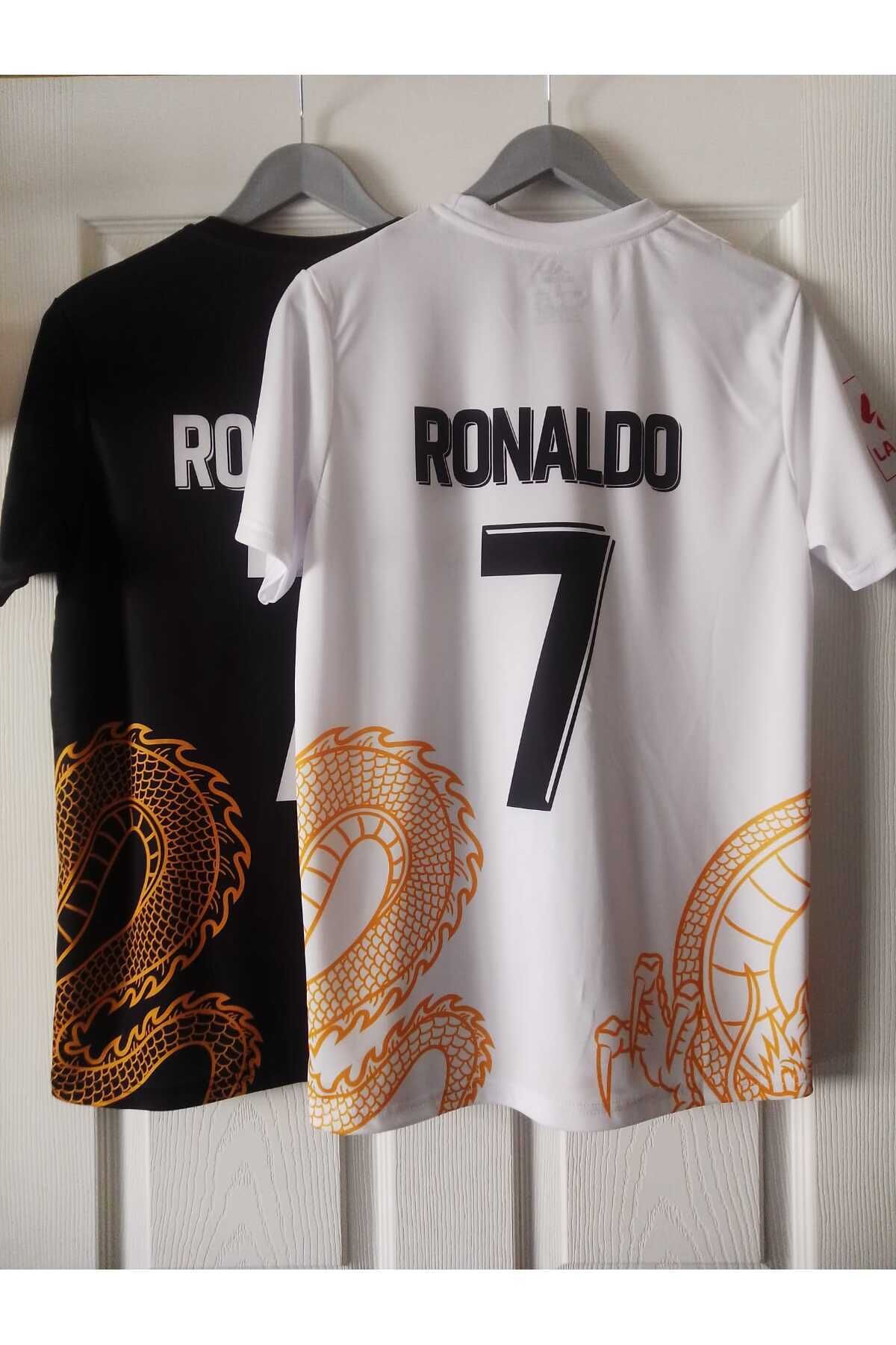 Armageddon Ronaldo Real Madrıd Yeni Sezon Ejder Özel Konsept 2li Forma Tişört Seti Sıyah Beyaz Altın