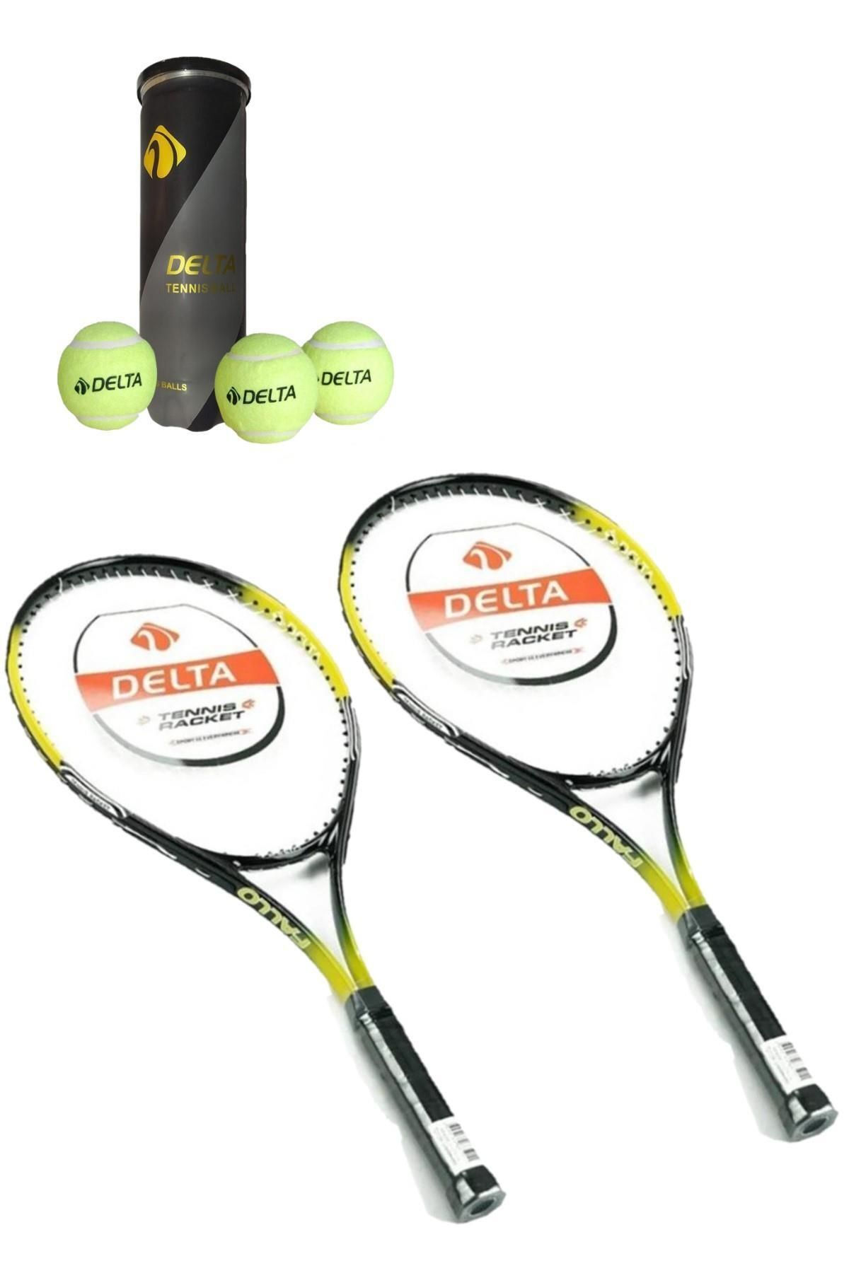 Delta 2 Adet Fallo 27 İnç L2 Grip Yetişkin Tenis Raketi + 2 Adet Tenis Çantası + 3 Adet Prof. Maç Topu