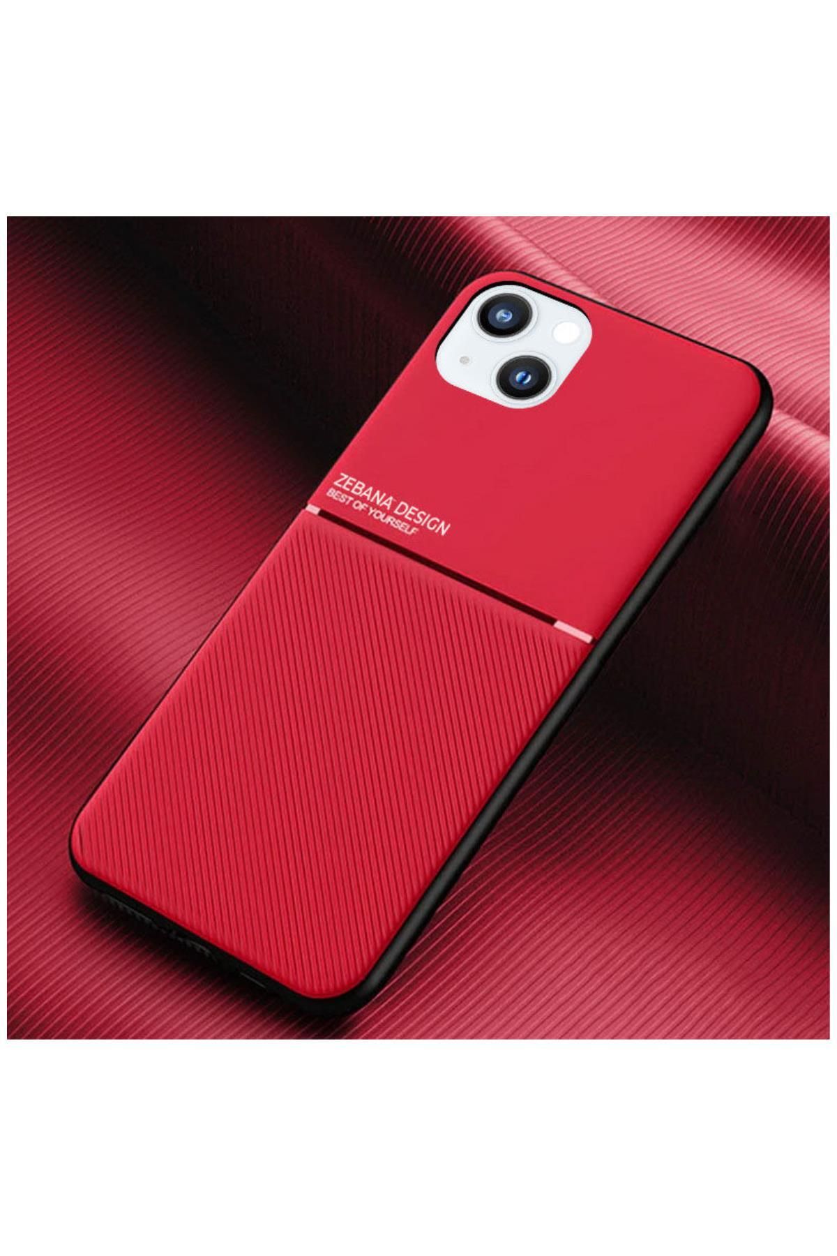Zebana Apple iPhone 15 Plus Uyumlu Kılıf Zebana Design Silikon Kılıf Kırmızı