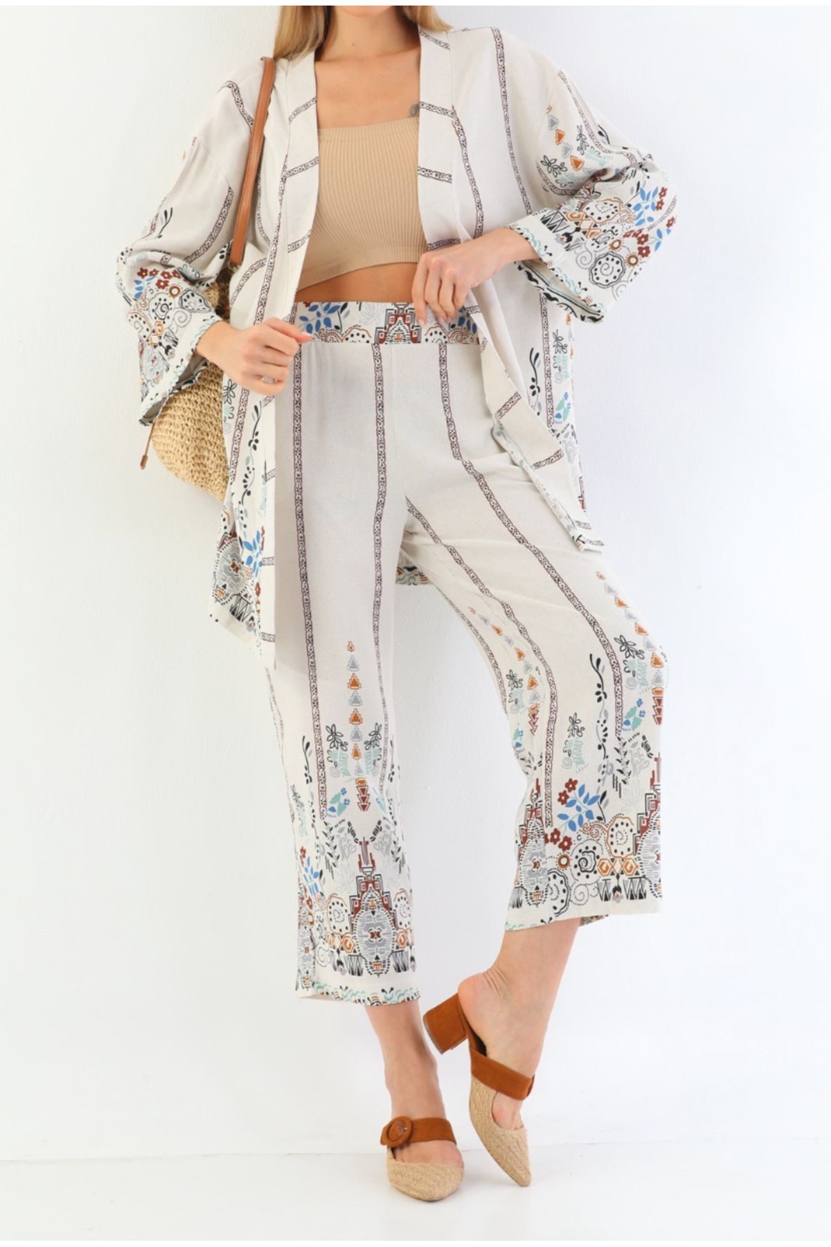 Miss fashion Kimono Elbise Alt-üst Takım