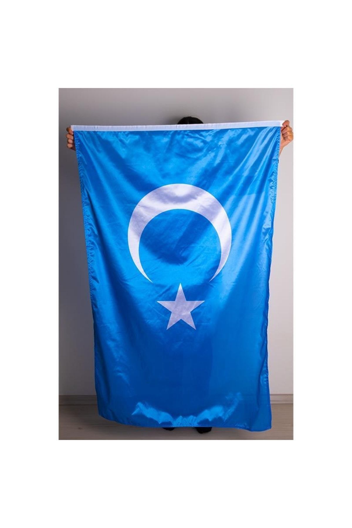 ZC Bayrak 70x105 Doğu Türkistan Milli Gönder Bayrağı Raşel Kumaş Dijital Baskı