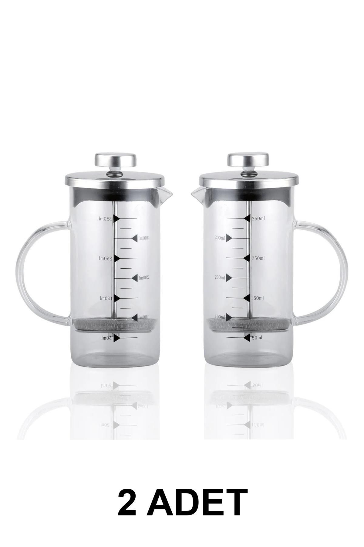 Nishev 2 Adet French Press - Filtre Kahve Ve Bitki Çayı Demliği 350 ml