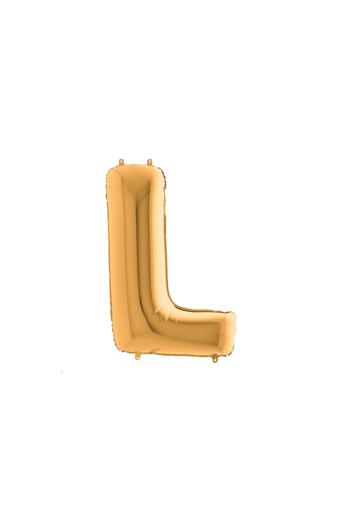 Bimotif Harfli folyo balon, altın renkli parlak, 102cm L Harfi 1 adet