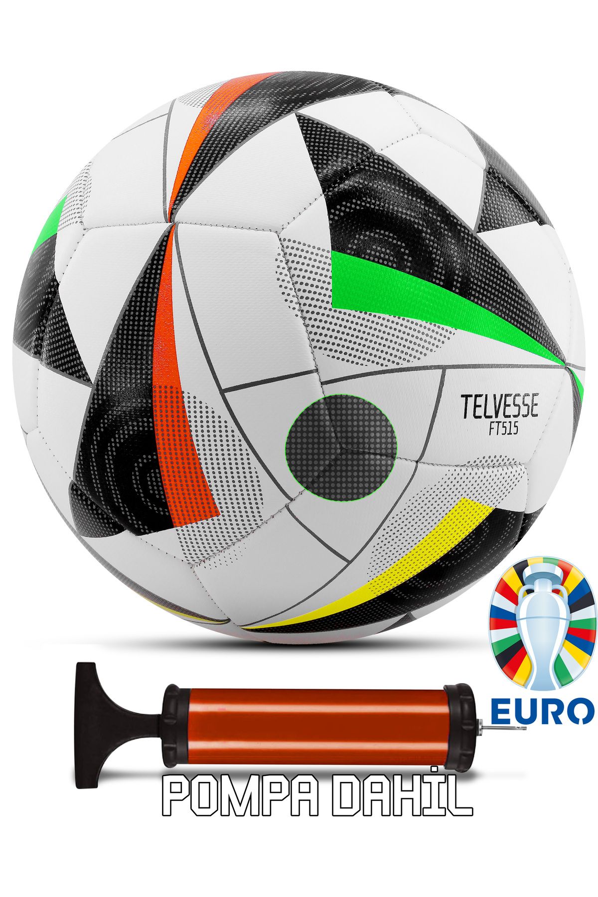 Telvesse Orijinal Futbol Topu Avrupa Şişirme Pompalı Sert Zemin Halı Saha Futbol Topu Hibrit No:5