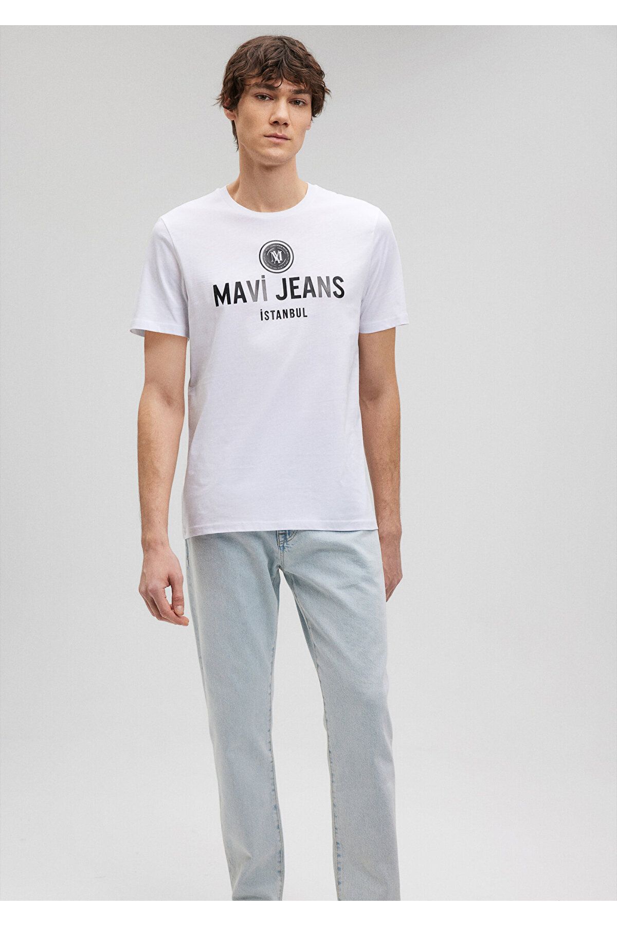 Mavi Jeans Baskılı Beyaz Tişört Slim Fit / Dar Kesim 066195-620