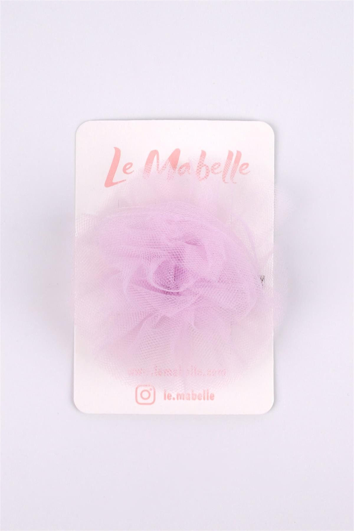 Le Mabelle Lila Tül Çiçek Kız Çocuk Klips Toka