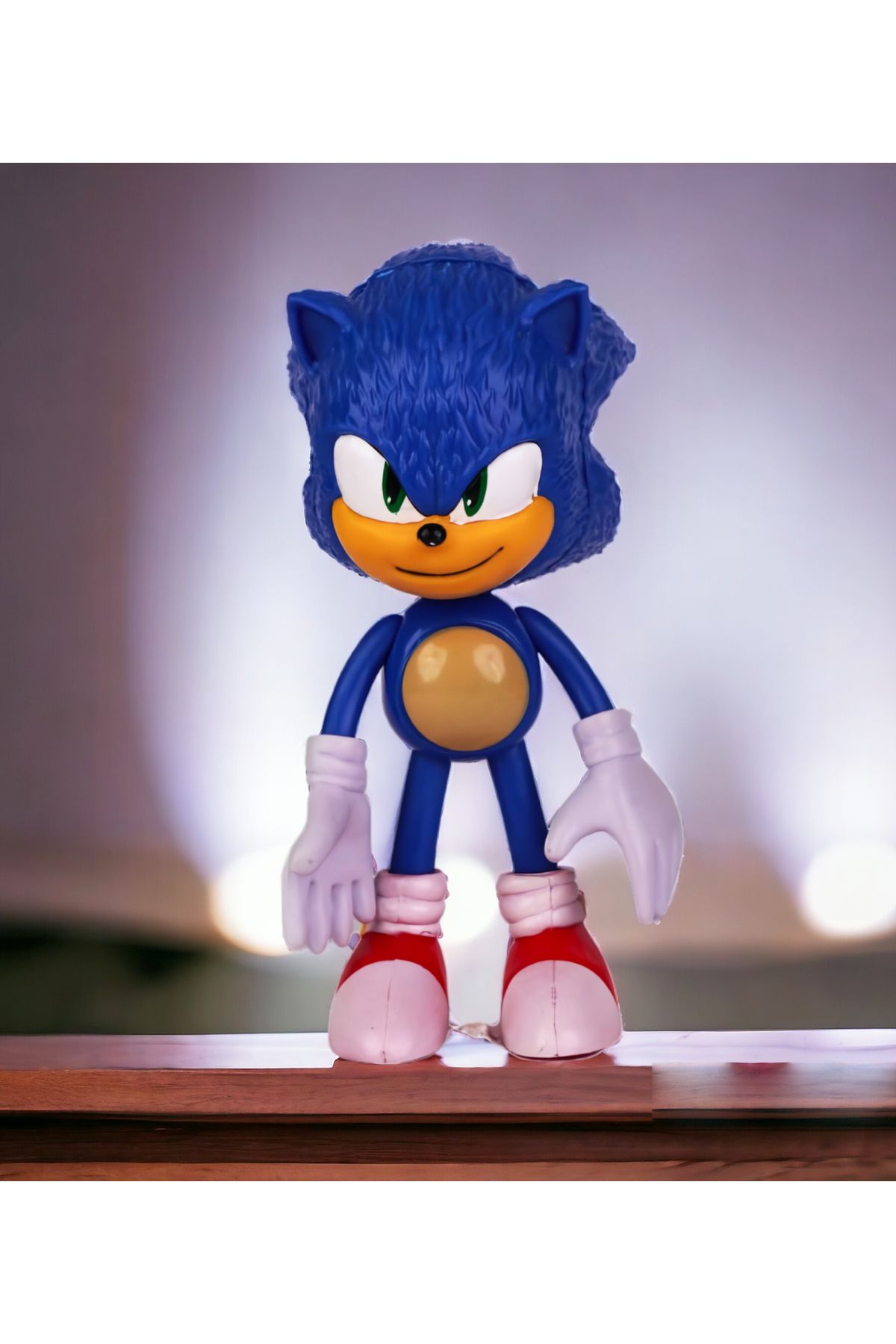 e-life shop Sonic Hedgehog Kirpi Sonic Anime Karakter Figür Eklemli Silikon Oyuncak Klasik Mavi Sonic 2 16 Cm.