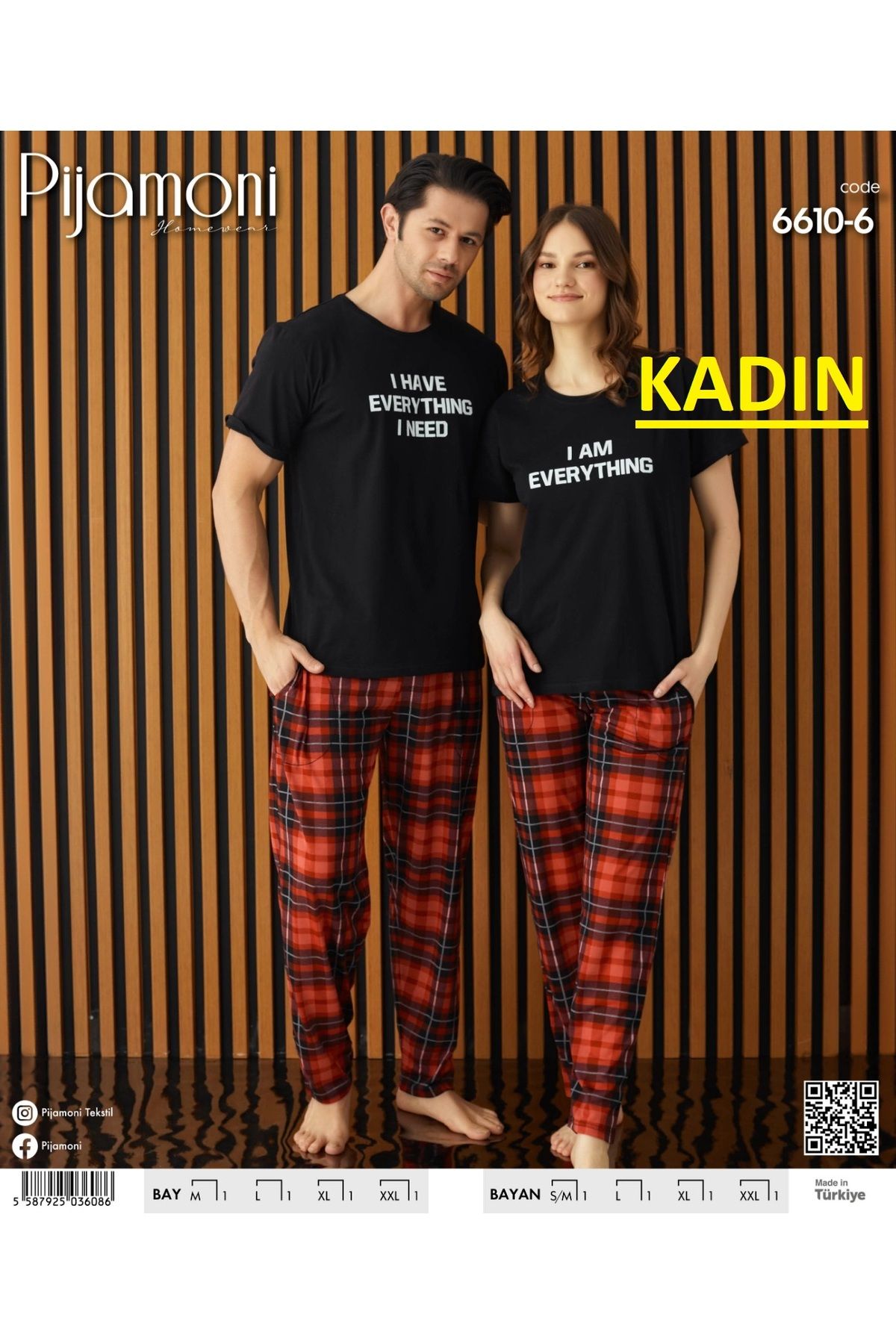 FROOY Pijamoni (KADIN) !!! Sevgili Çift Pijama Takımı