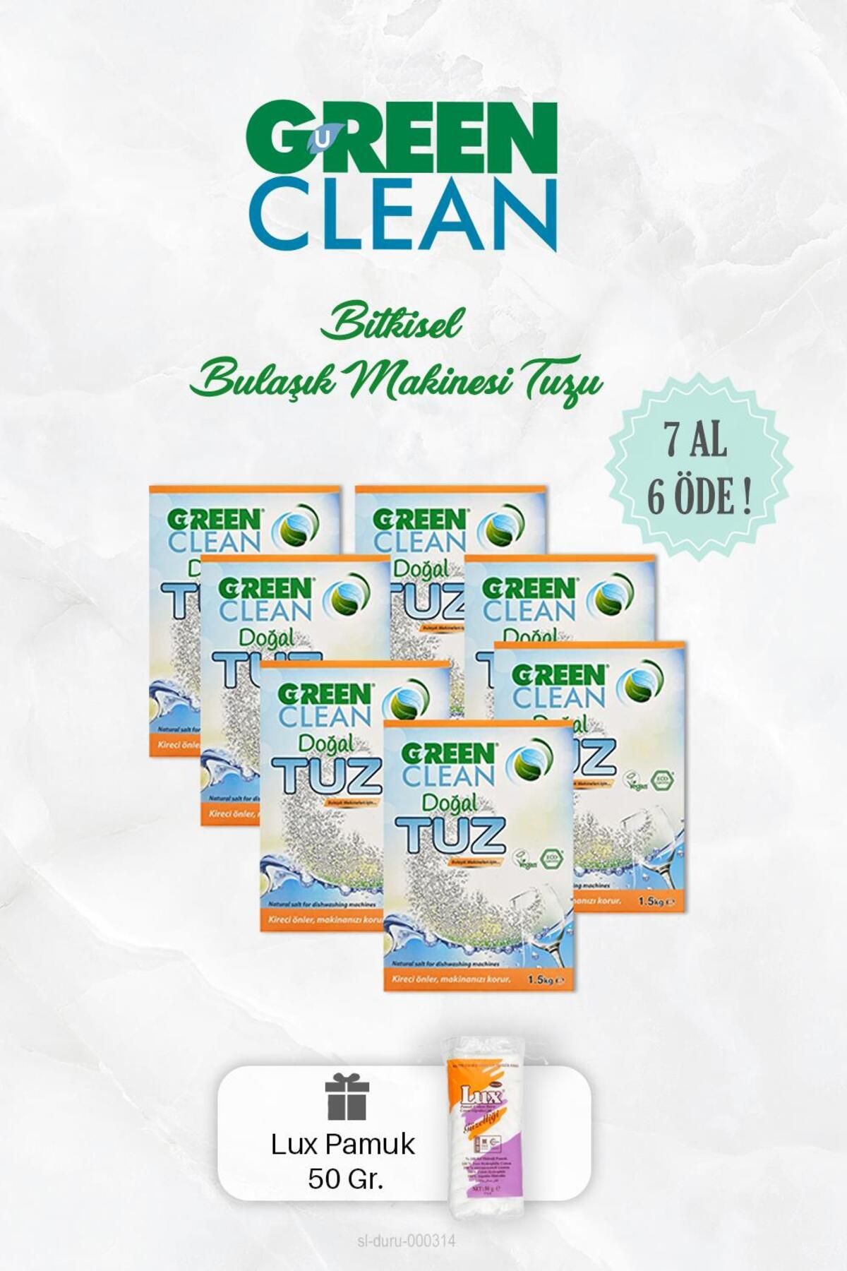 Green Clean 7 AL 6 ÖDE Doğal Bulaşık Makinesi Tuzu 1,5 Kg