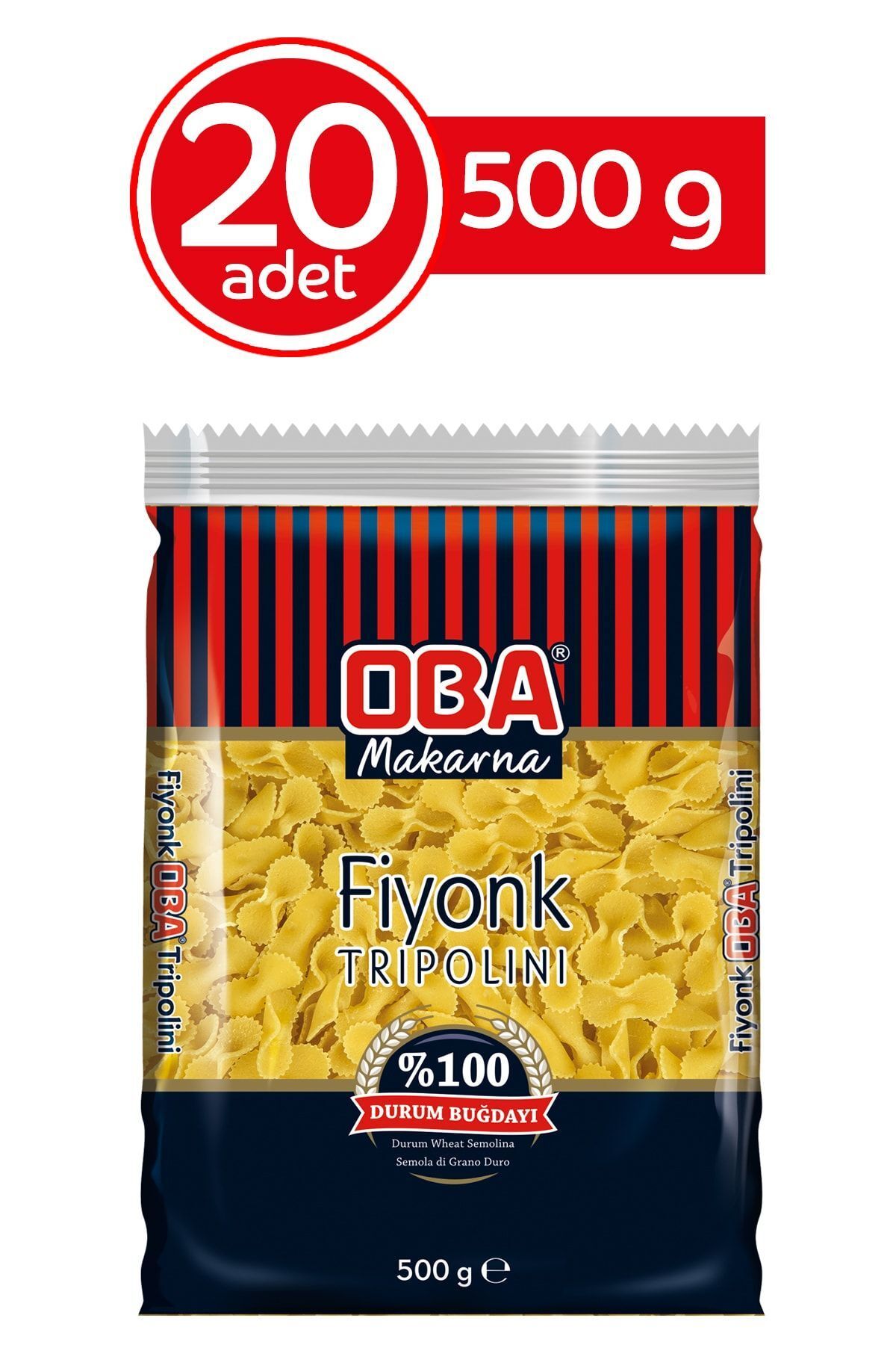 Oba Makarna Burgu Makarna 500 Gr (20'li Paket)