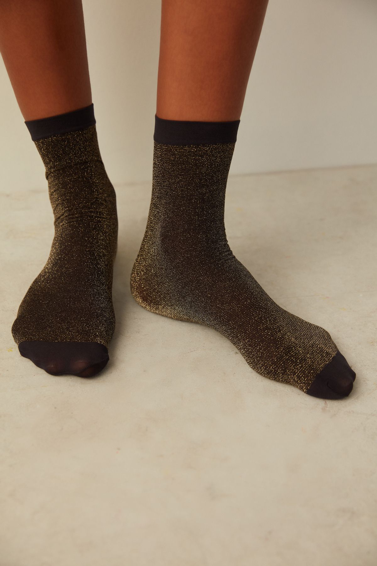 Penti Siyah Yıldız Tozu Desenli Soket Çorap-licious