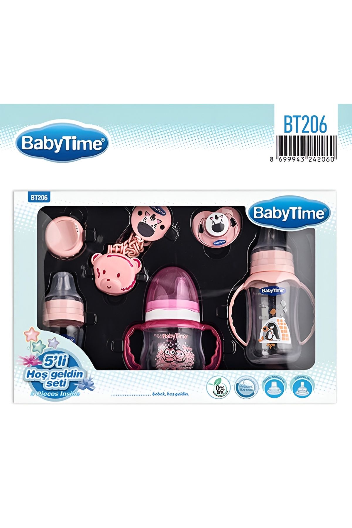 Babytime Baby Time Bt206 Yenidoğan 5’li Biberon Ve Emzik Seti - Pembe