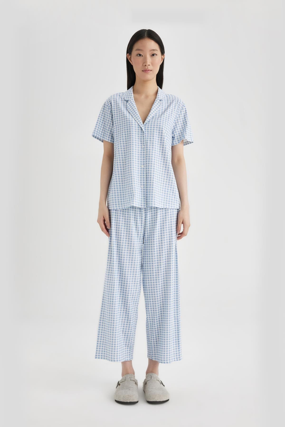 Defacto Fall In Love Regular Fit Kısa Kollu Pijama Takımı B8670ax24sm