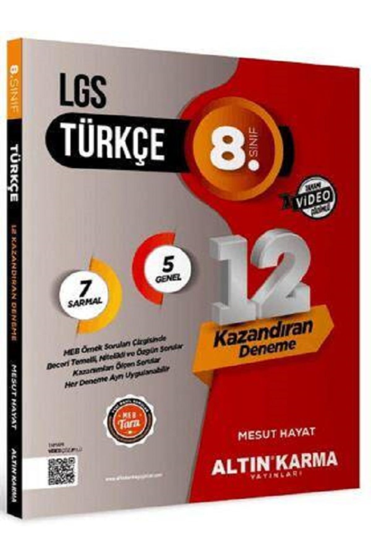 Altın Karma Yayınları MESUT HAYAT 2024 8. Sınıf LGS Türkçe 12'li (5+7) Sarmal Deneme