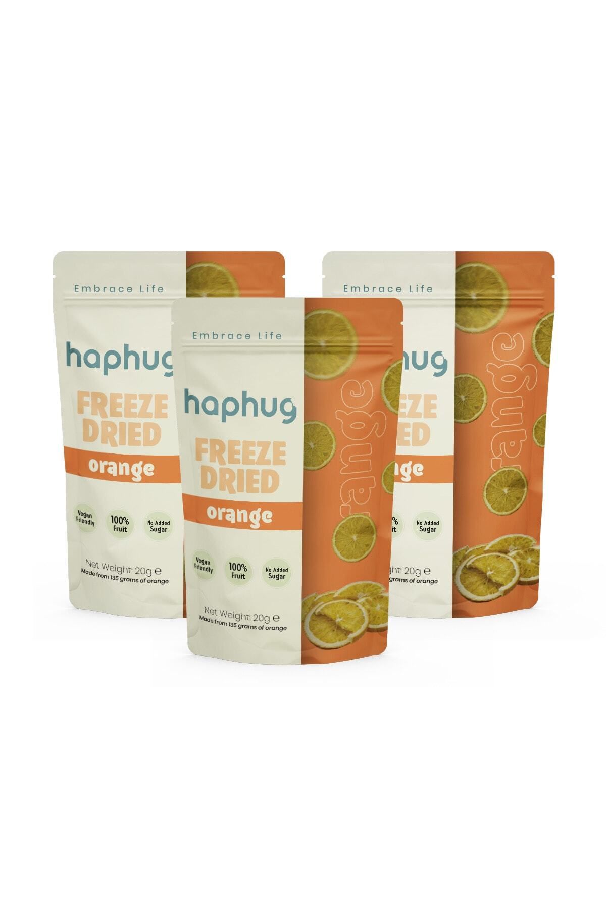 HapHug 3'lü Paket Freeze Dried Portakal - Dondurularak Kurutulmuş Meyve - Meyve kurusu 3x20gr
