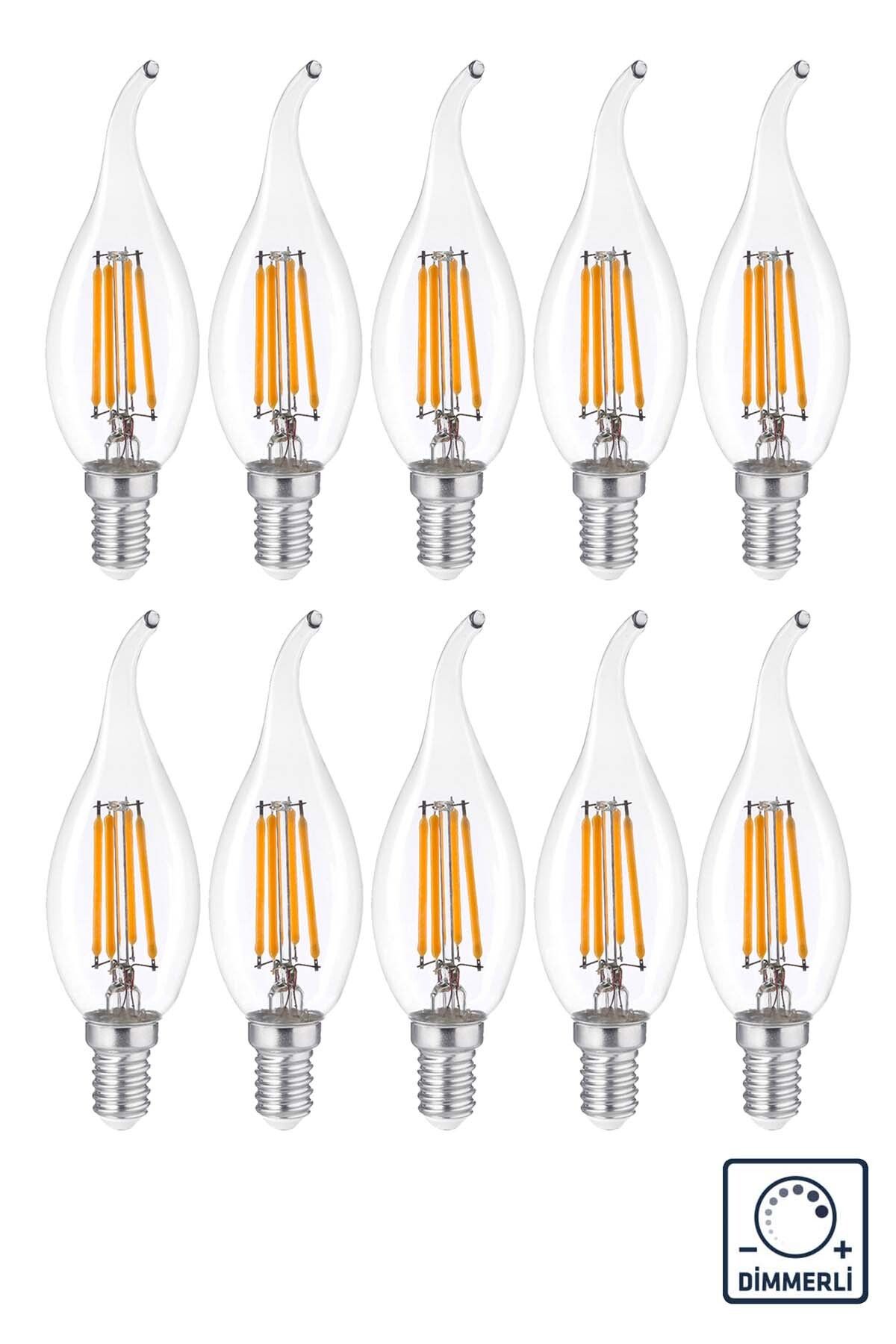 LAMBAM Dekoratif Kıvrık Buji Mum Led Avize Ampulü 4w 3200k E14 Gün Işığı ERD-23