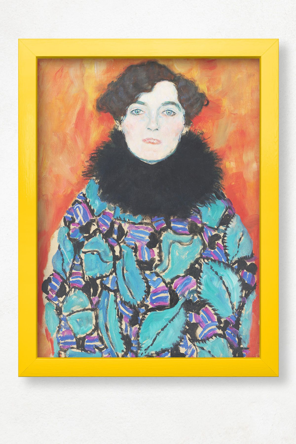 DuoArt Gustav Klimt - Johanna Staude/Ünlü Eserler/Doğal Ahşap Çerçeveli Poster/Çerçeve Rengi:Zen Sarı