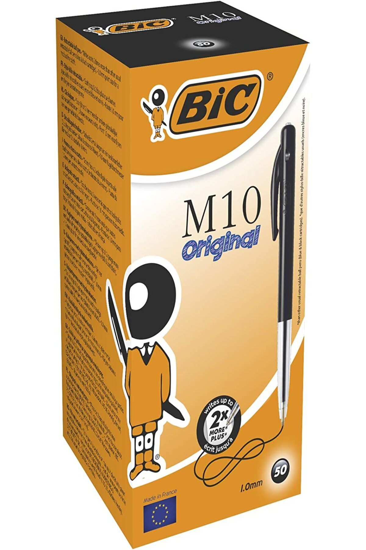 Bic M10 Basmalı Tükenmez Kalem 50 Adet Siyah - 1mm