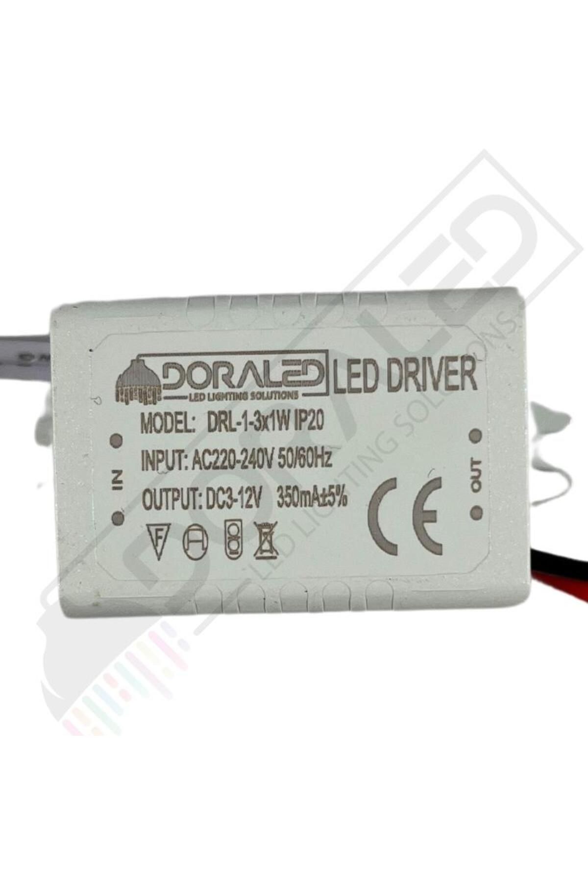 DORA LED 1-3x1w 350ma 3-12v Power Led Driver Ip20 Power Led Sürücü