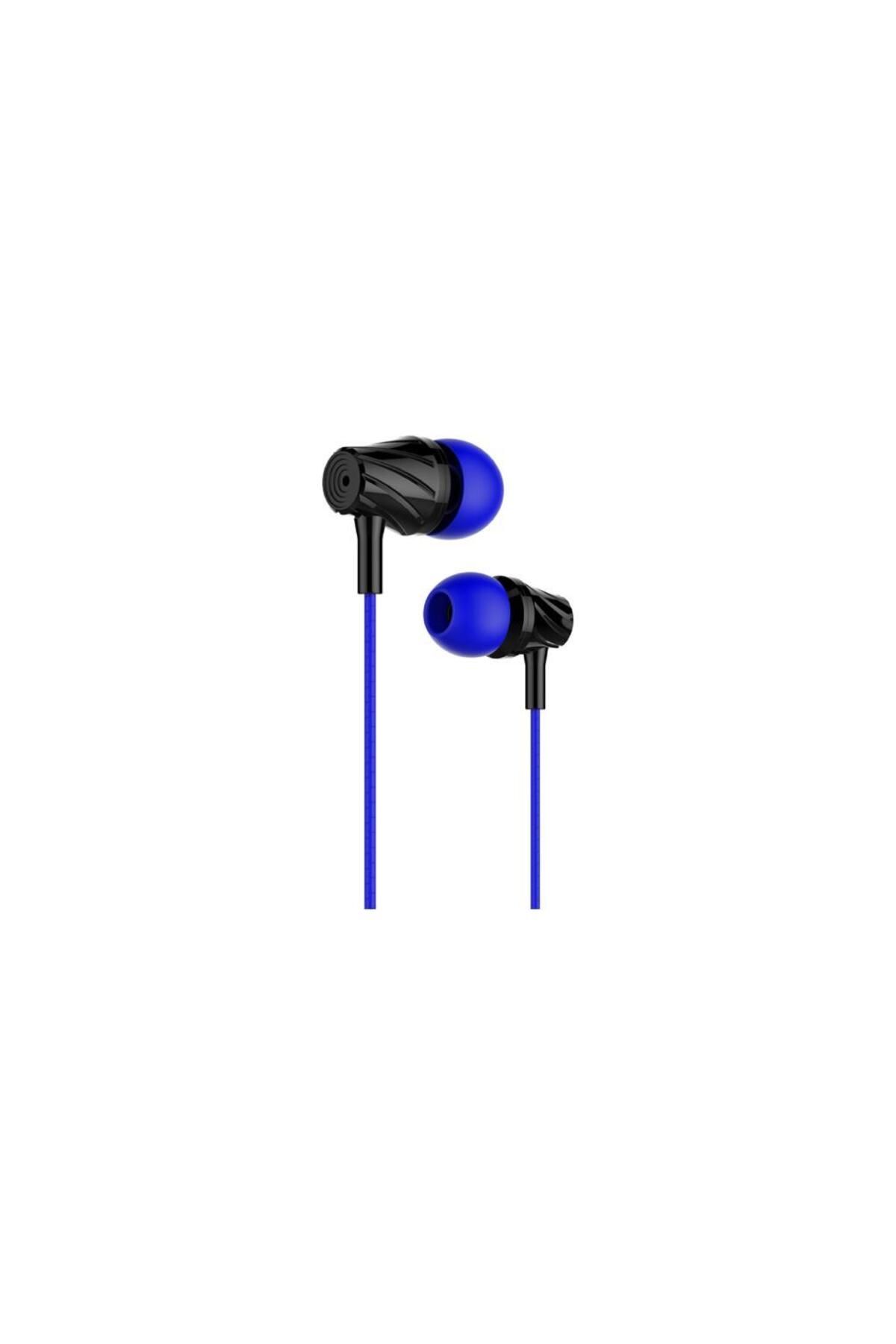 Sunix Stereo Ses Mikrofonlu 3.5mm Jack Kulak Içi Kablolu Kulaklık Mavi Sx-07