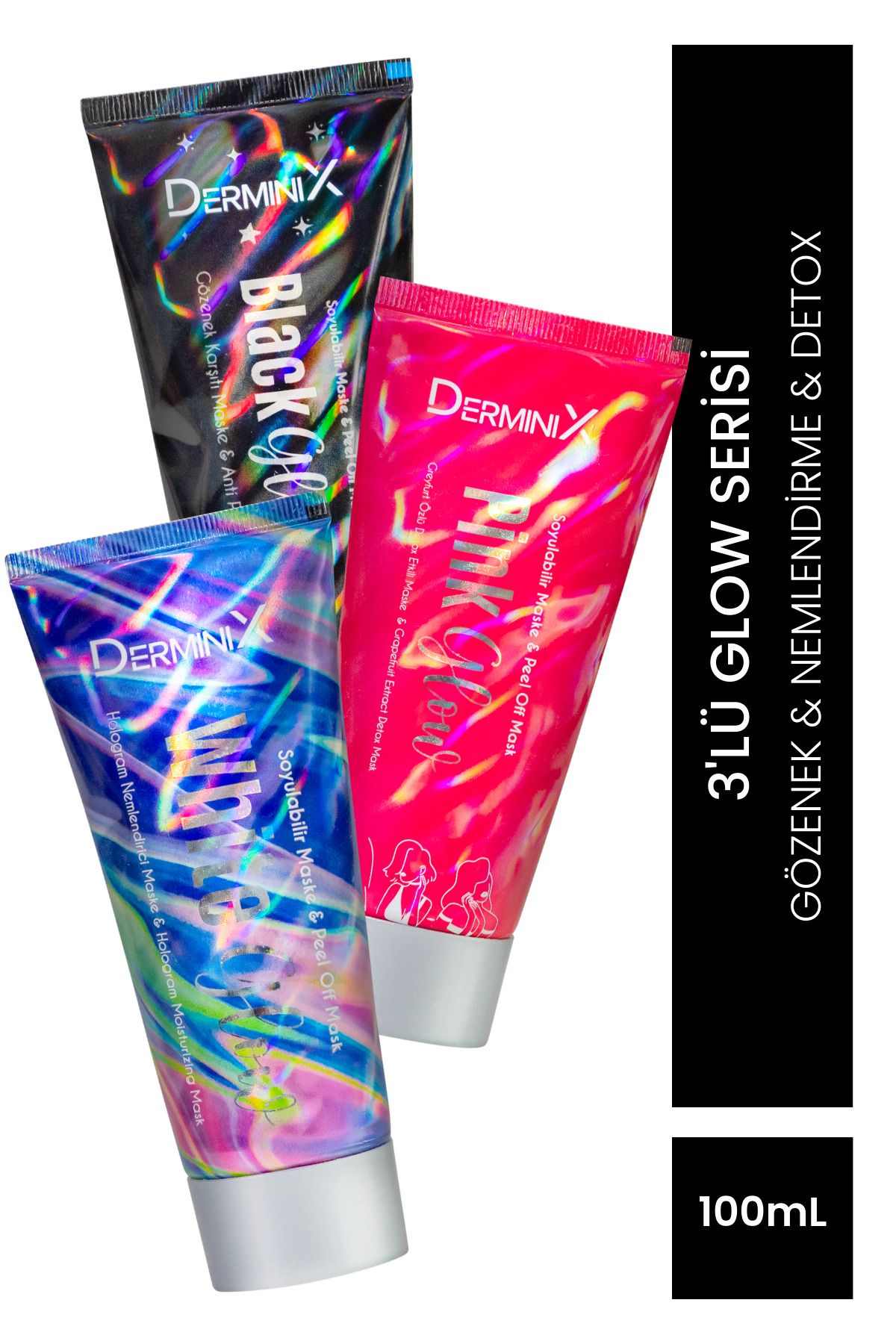 Derminix Glow Soyulabilir Maske Serisi 3' Lü Set 3x100ml