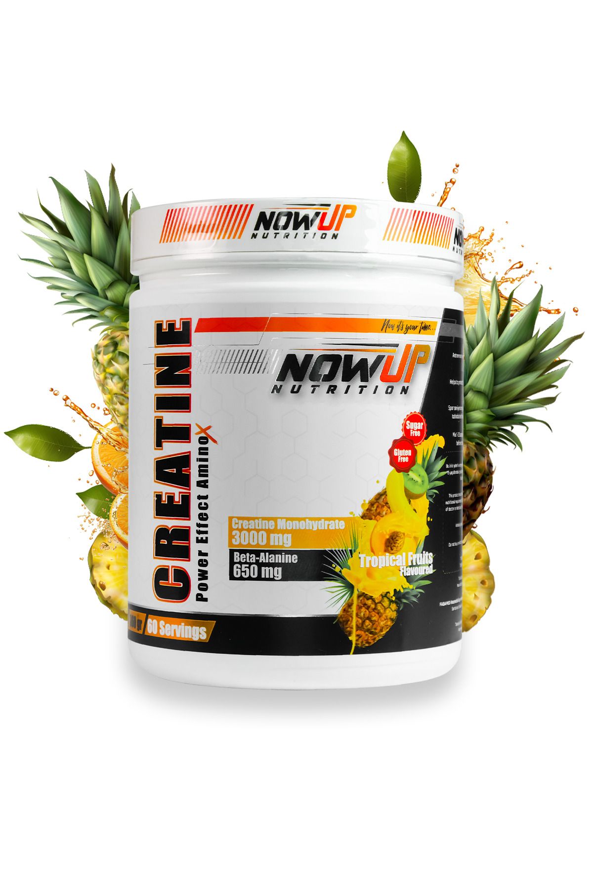 NOWUP NUTRITION Creatine Power Effect Amino Asit / Tropikal Meyve Aromalı / 360 Gr. / 60 Servis